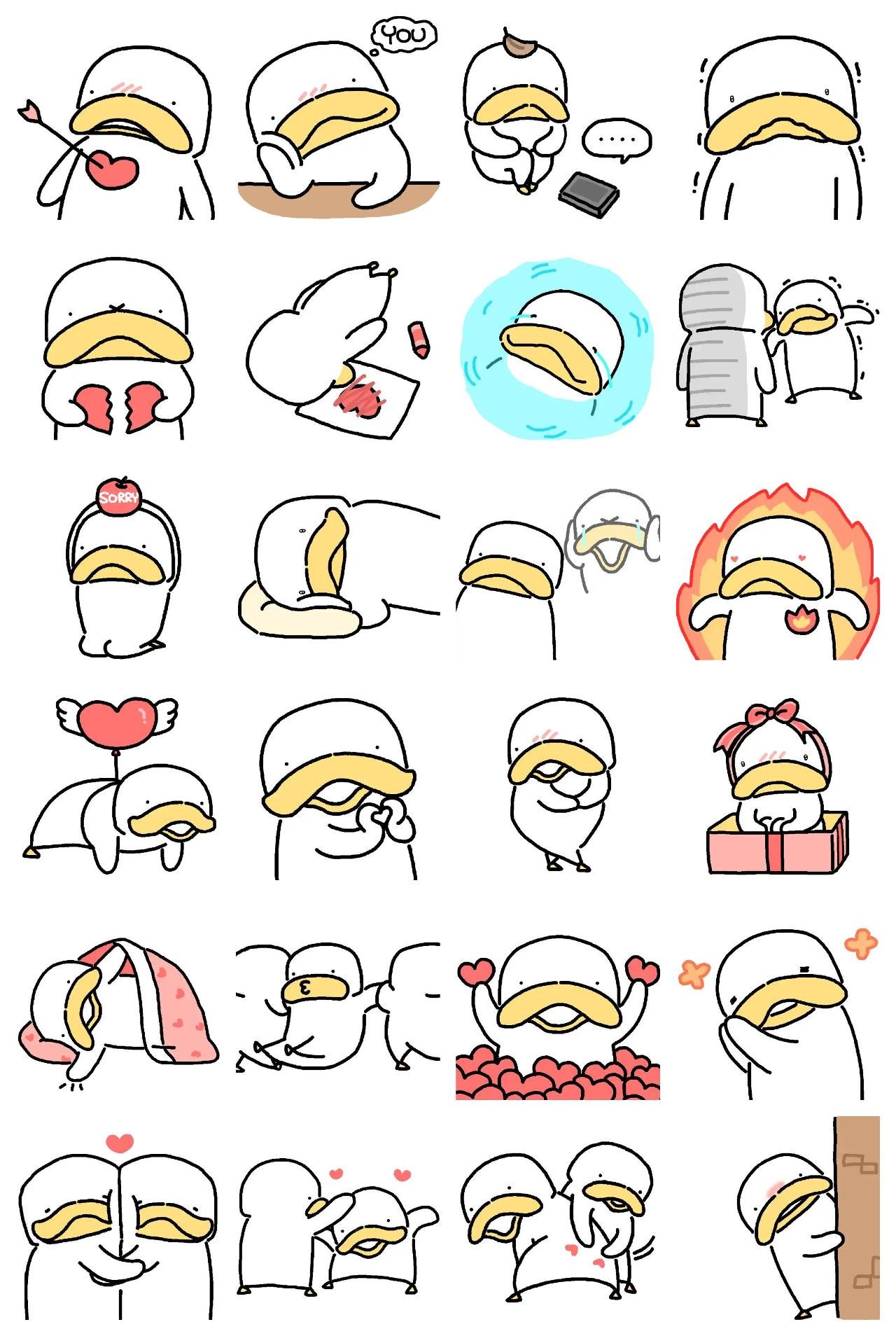 Lip duck in love Animals,Gag,Romance sticker pack for Whatsapp, Telegram, Signal, and others chatting and message apps