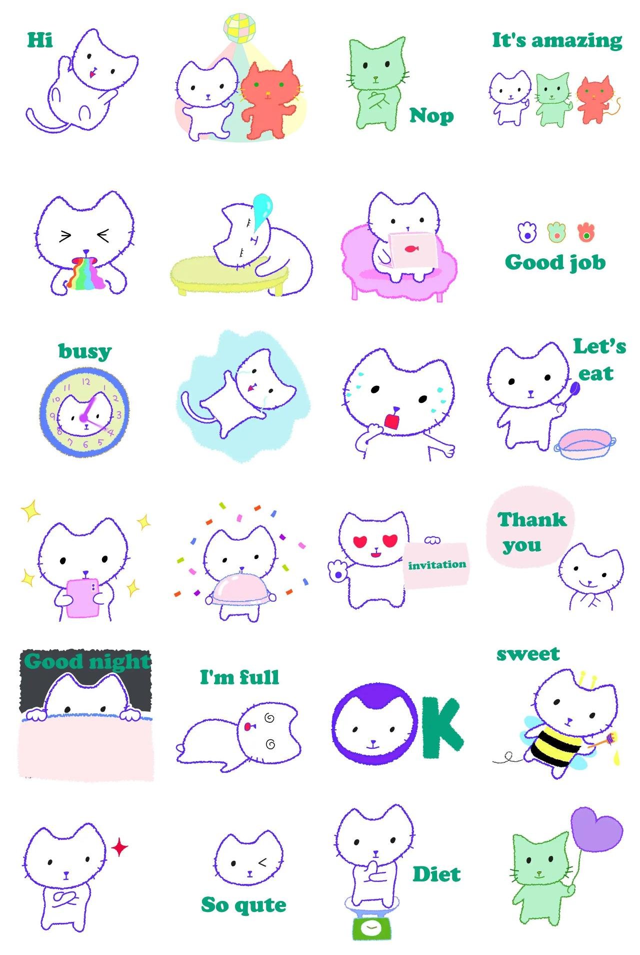 A Cat, Hakko Animals,Celebrity,Romance sticker pack for Whatsapp, Telegram, Signal, and others chatting and message apps