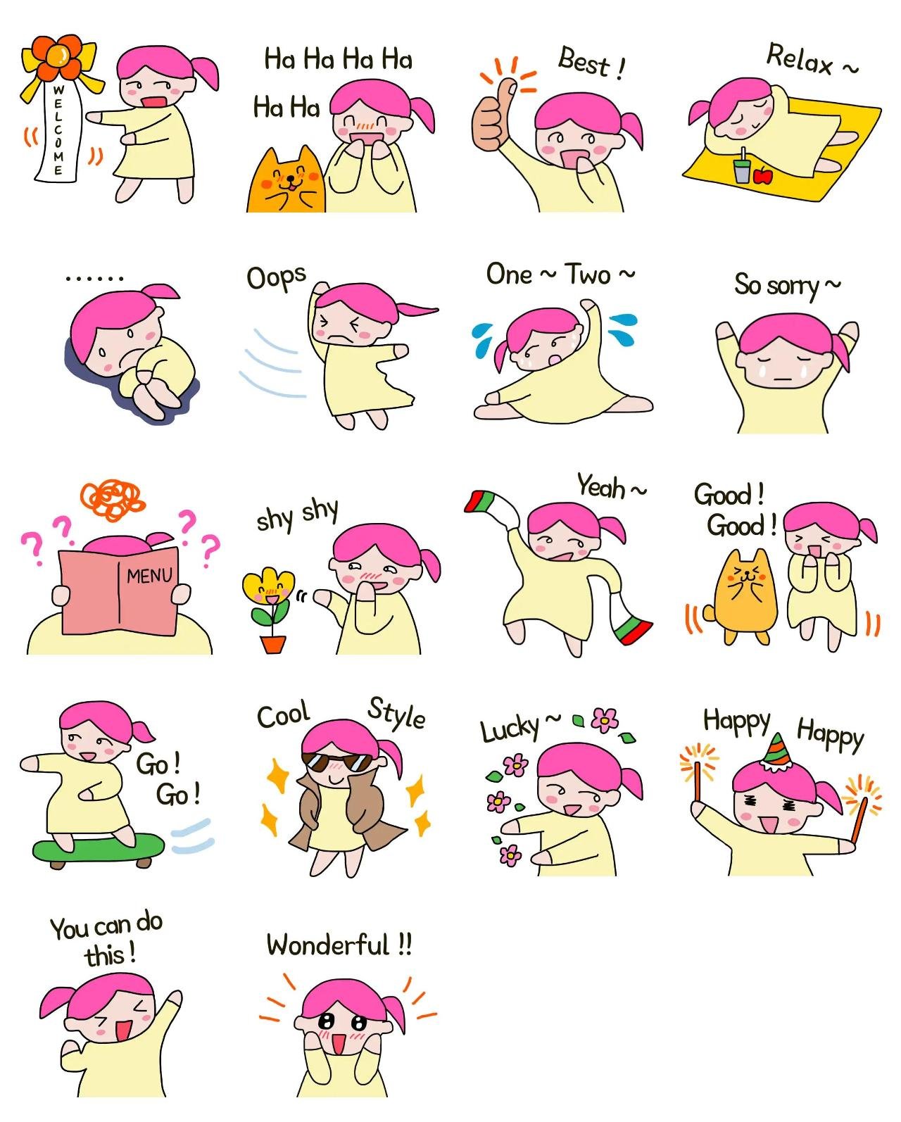 Jessica's daily People sticker pack for Whatsapp, Telegram, Signal, and others chatting and message apps