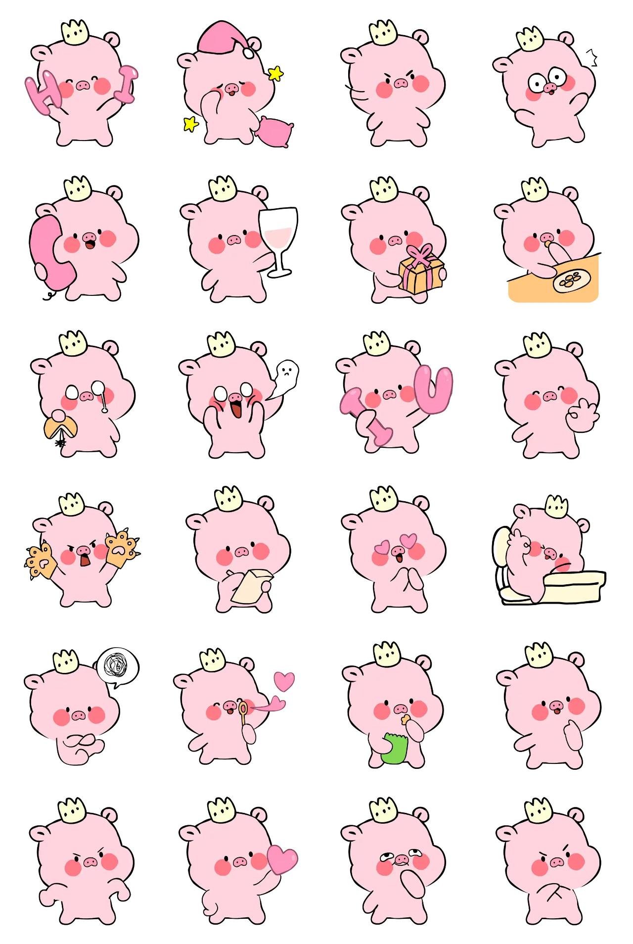 Little Pig pig Animals,Animation/Cartoon,Food/Drink sticker pack for Whatsapp, Telegram, Signal, and others chatting and message apps