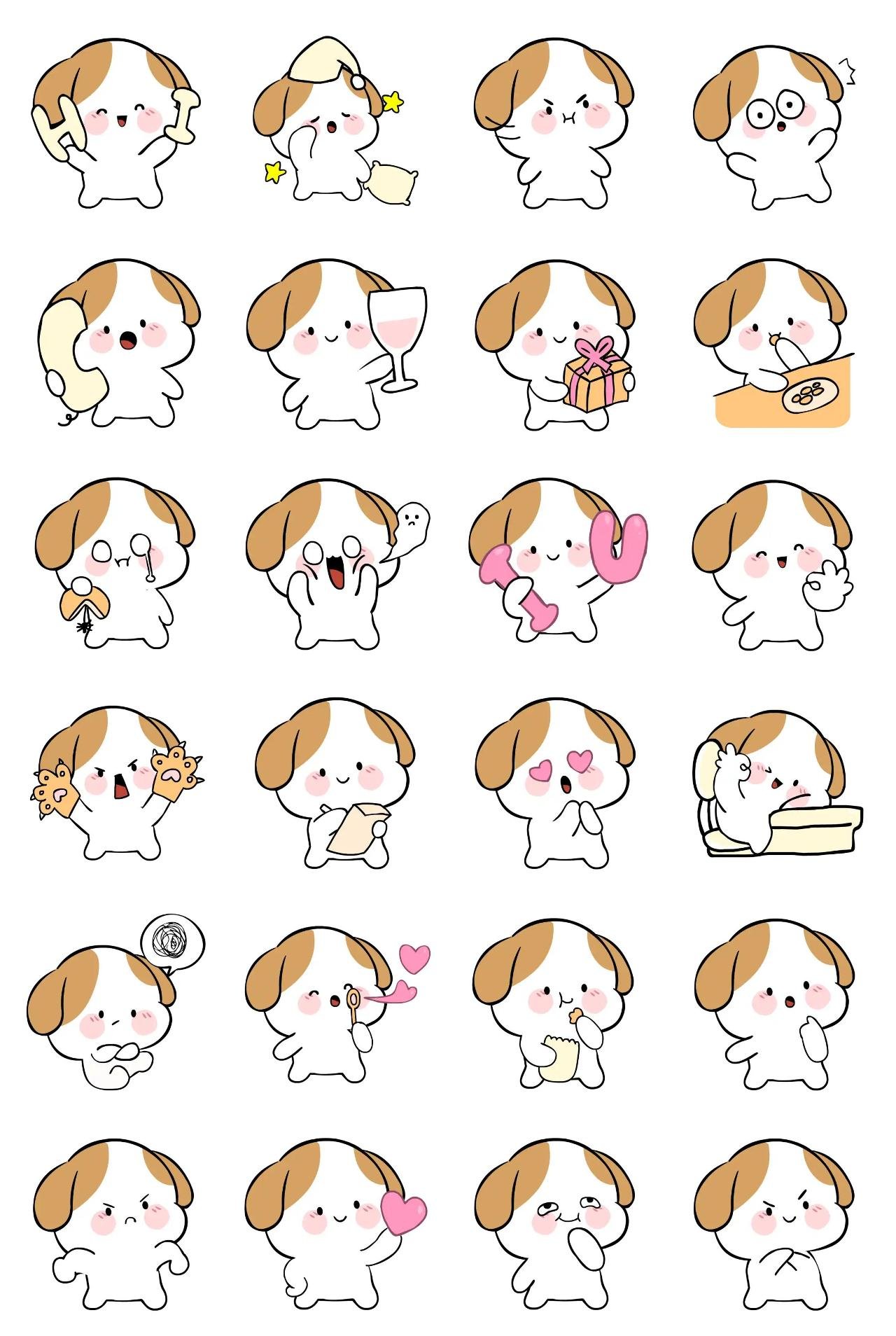 Little Puppy Animals,Animation/Cartoon,Food/Drink sticker pack for Whatsapp, Telegram, Signal, and others chatting and message apps