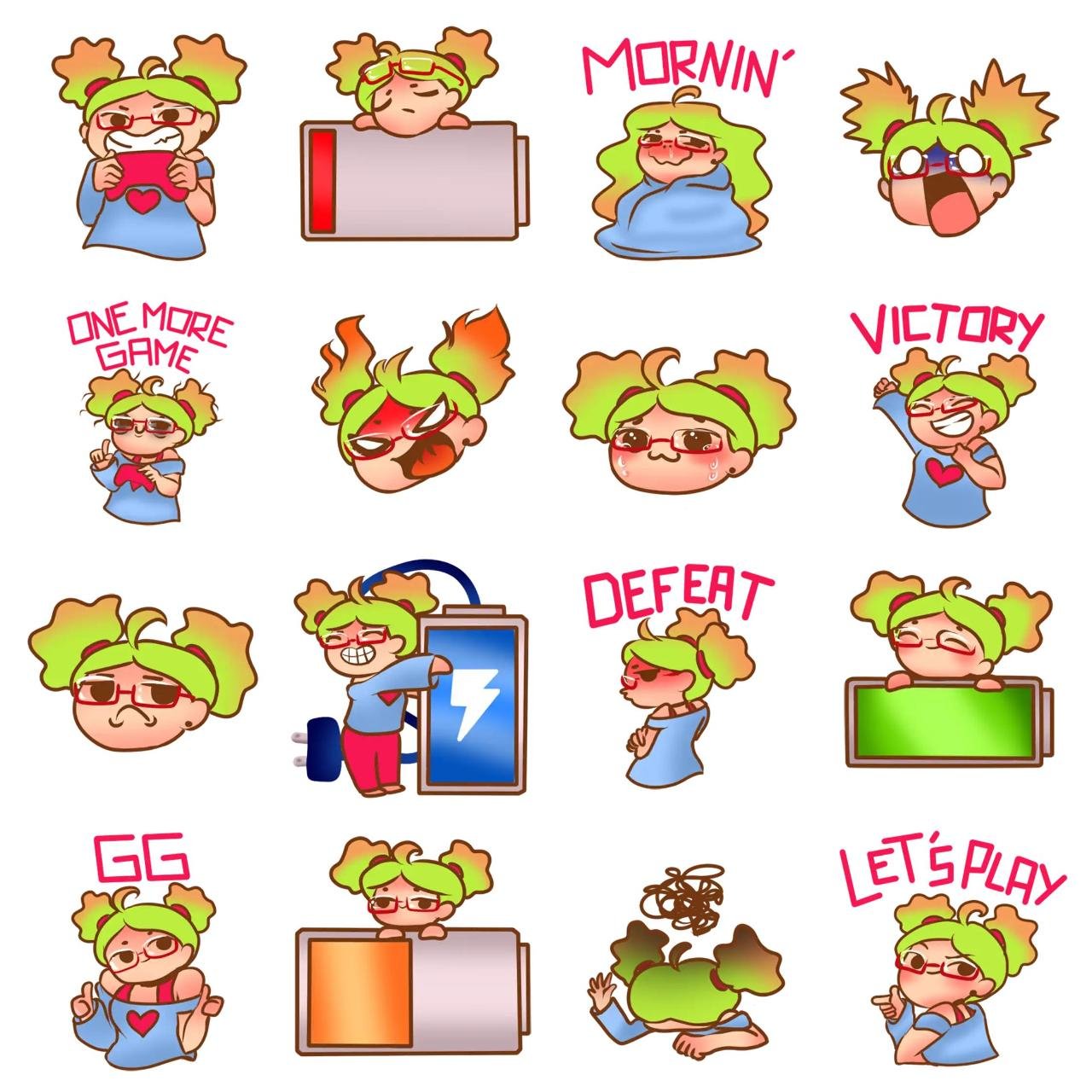 lexa the gamer Animation/Cartoon sticker pack for Whatsapp, Telegram, Signal, and others chatting and message apps