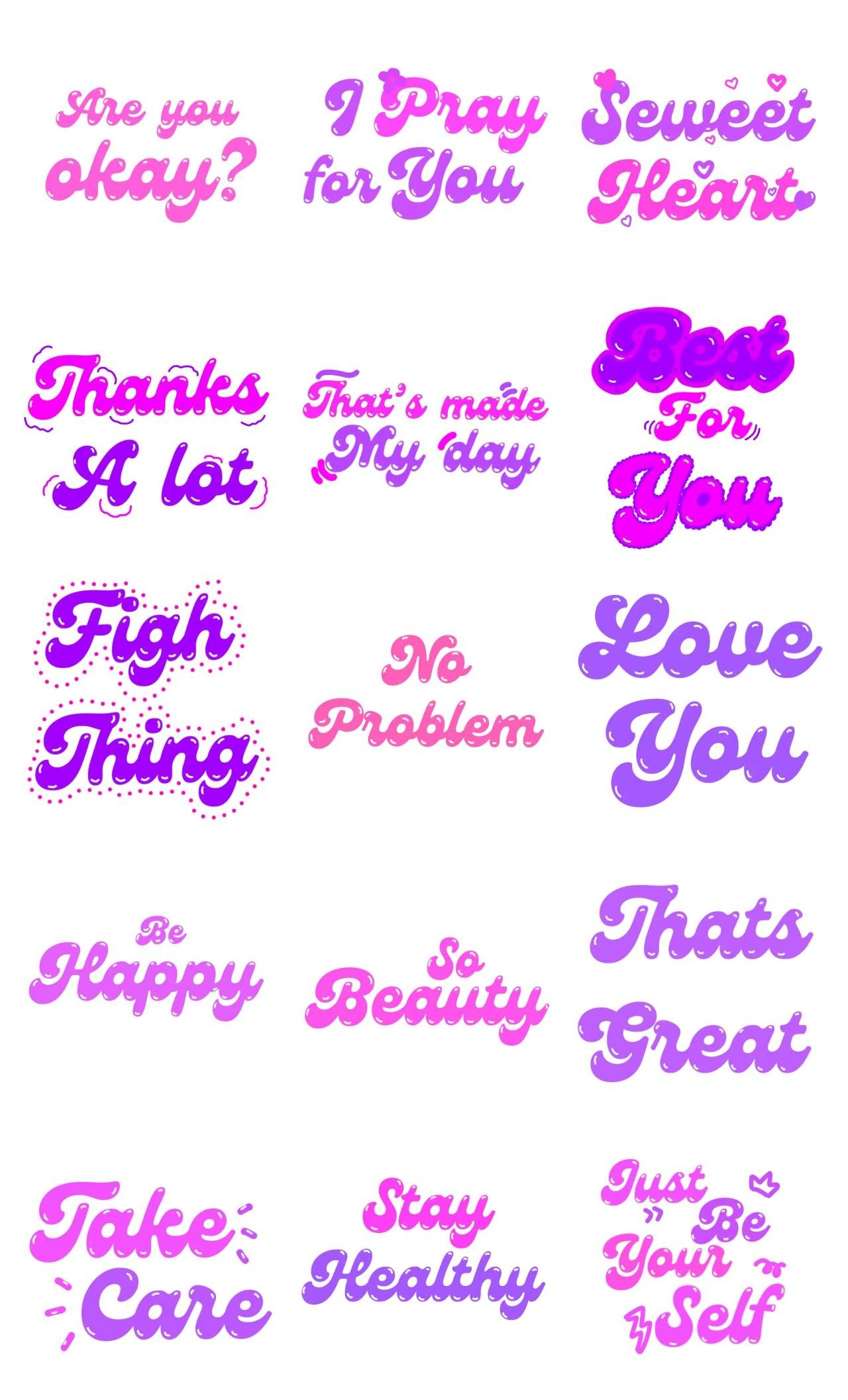 Nice words Etc sticker pack for Whatsapp, Telegram, Signal, and others chatting and message apps