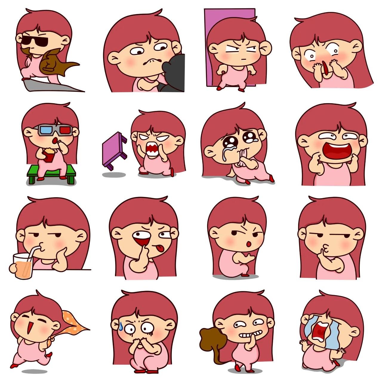 Lyn Animation/Cartoon,People sticker pack for Whatsapp, Telegram, Signal, and others chatting and message apps