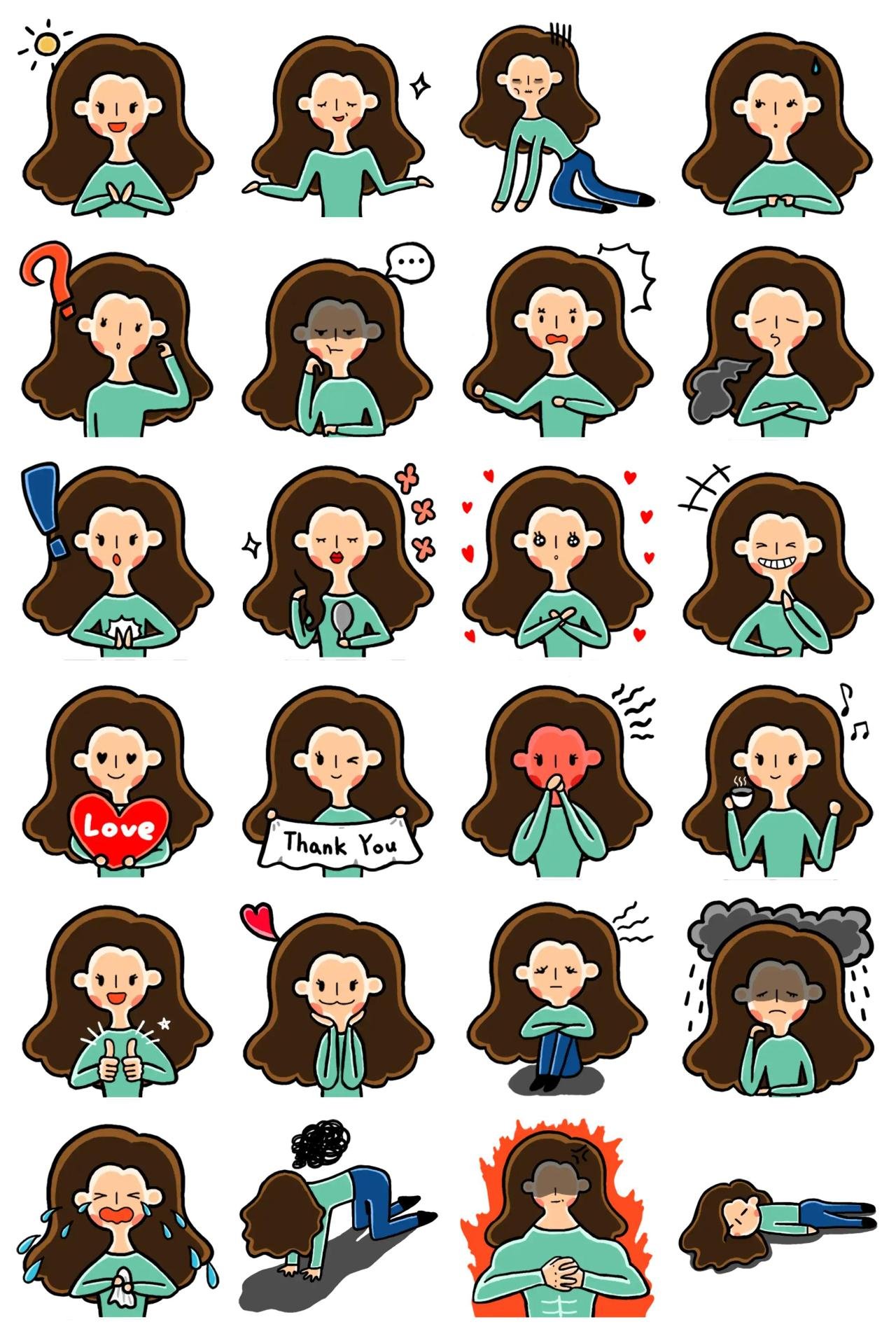 Jaming's Daily Feelings Animation/Cartoon sticker pack for Whatsapp, Telegram, Signal, and others chatting and message apps