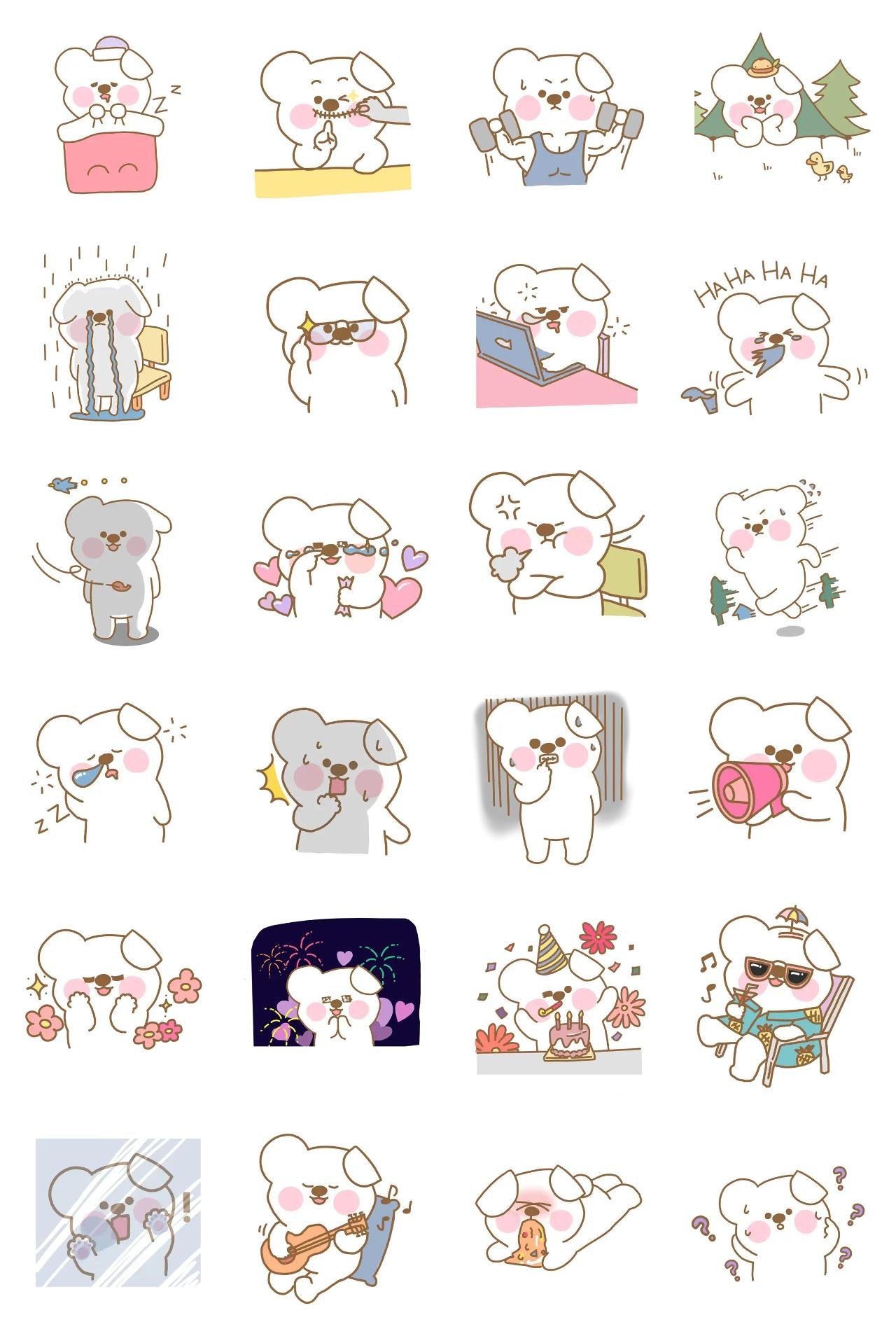GOMGOMI'S DAILY LIFE 9 Animals,Gag,Food/Drink sticker pack for Whatsapp, Telegram, Signal, and others chatting and message apps