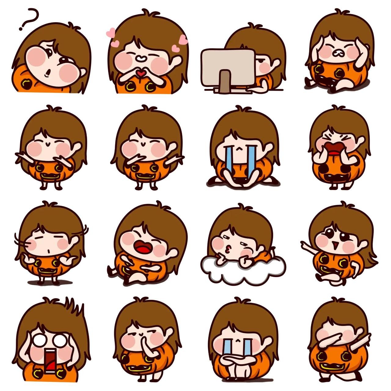 Kimchi Animation/Cartoon,Halloween,People sticker pack for Whatsapp, Telegram, Signal, and others chatting and message apps