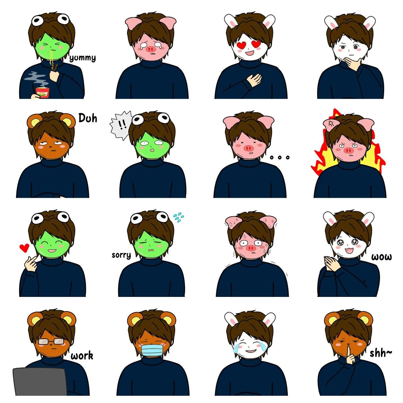 Maskboy2 People sticker pack for Whatsapp, Telegram, Signal, and others chatting and message apps