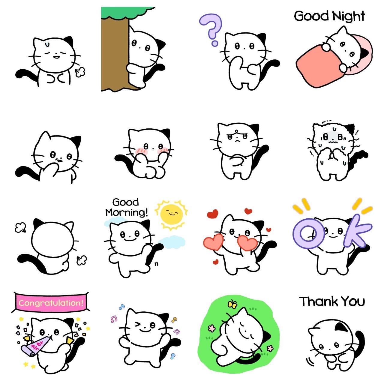 GONYANG is a retro cute kitty Animals,Animation/Cartoon,Phrases sticker pack for Whatsapp, Telegram, Signal, and others chatting and message apps