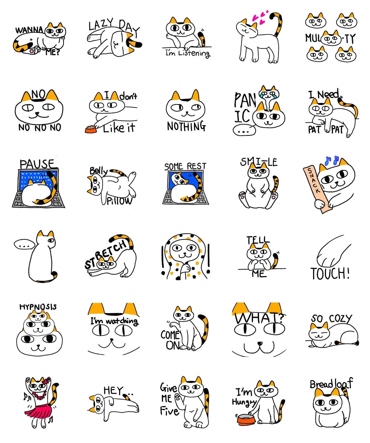 daily life with a cool cat Animals,Gag,Etc sticker pack for Whatsapp, Telegram, Signal, and others chatting and message apps