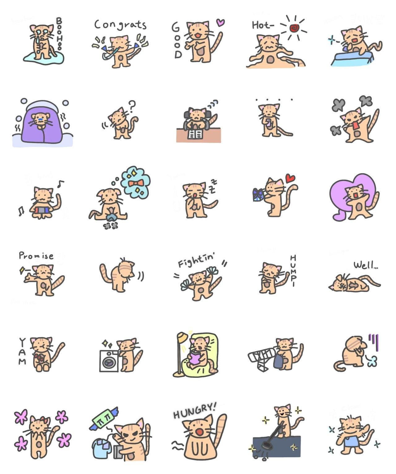 A Day of Ggyo Animals,Weather/Nature,Etc sticker pack for Whatsapp, Telegram, Signal, and others chatting and message apps