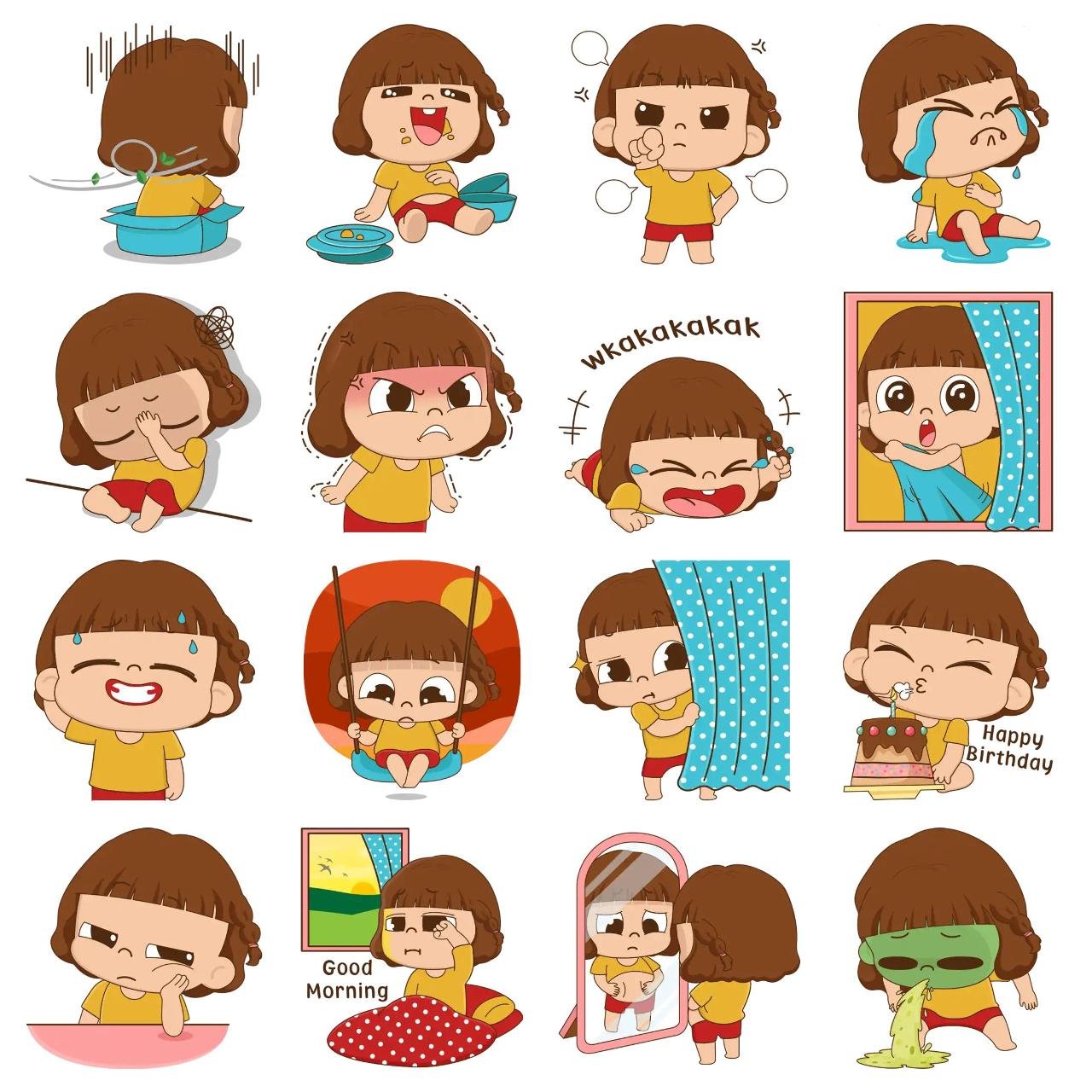 Lolita 2 Animation/Cartoon,People sticker pack for Whatsapp, Telegram, Signal, and others chatting and message apps