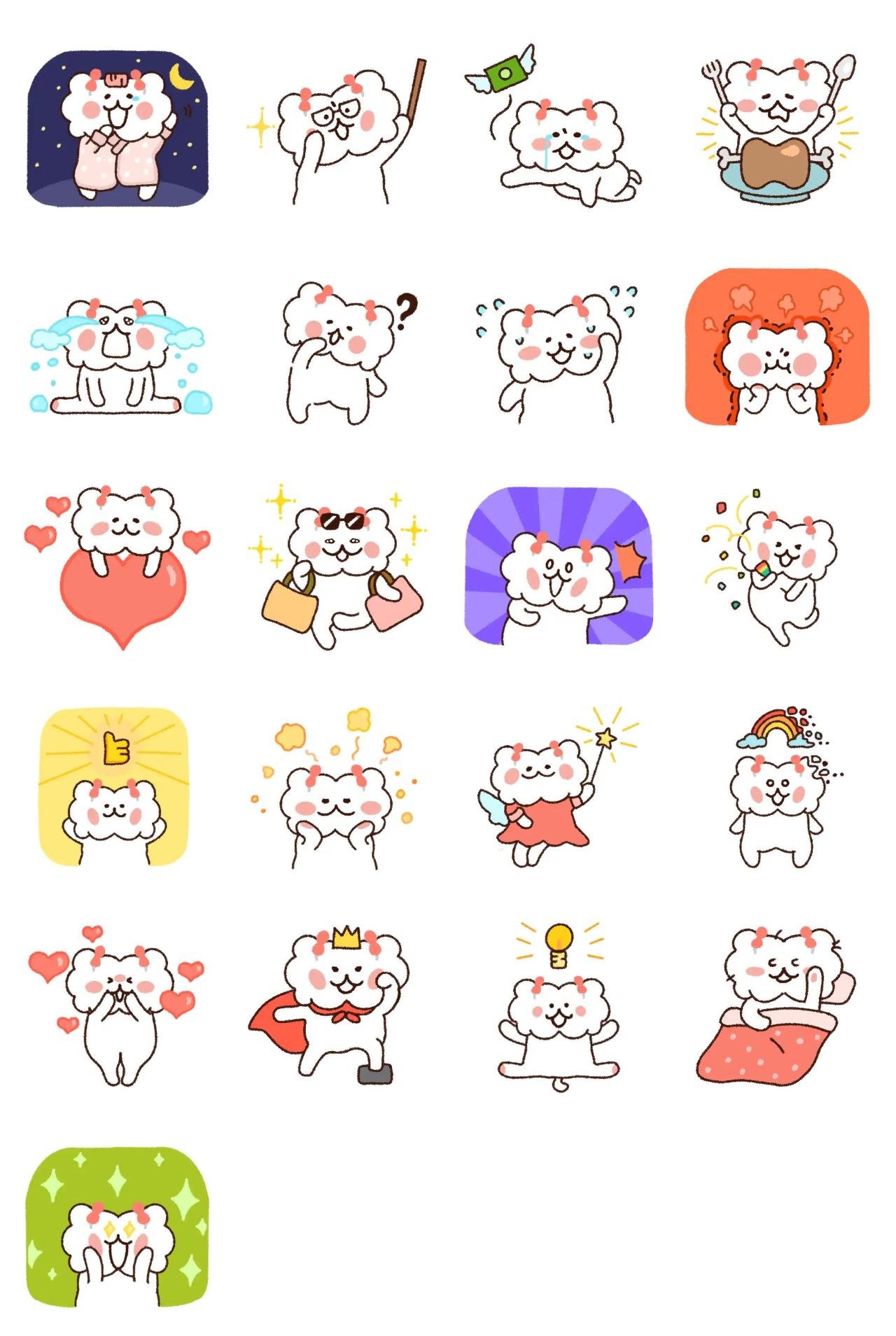 A pretty puppy, pudding Animals,Etc sticker pack for Whatsapp, Telegram, Signal, and others chatting and message apps