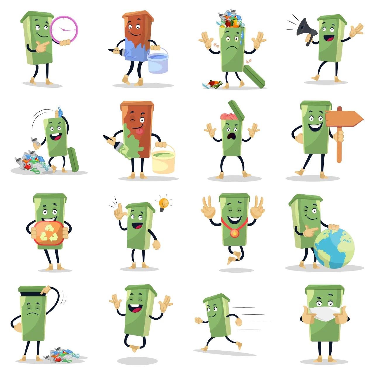 Dustbin Animation/Cartoon,Objects,INDIA sticker pack for Whatsapp, Telegram, Signal, and others chatting and message apps