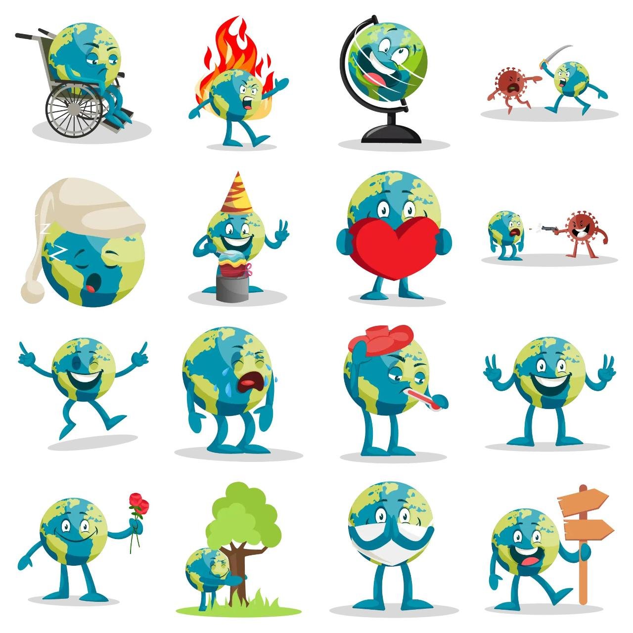 Earth Animation/Cartoon,Etc,INDIA sticker pack for Whatsapp, Telegram, Signal, and others chatting and message apps