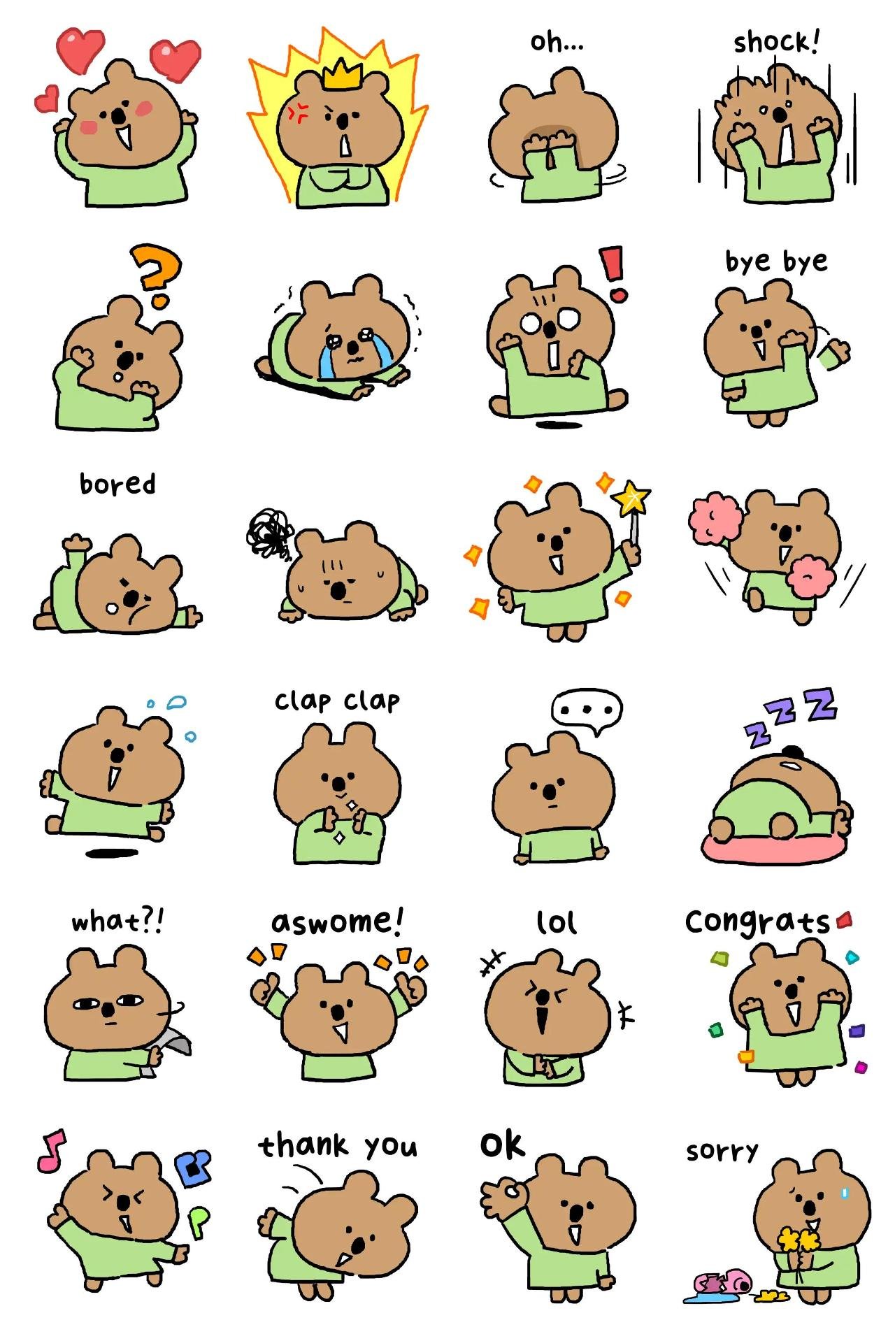 chococo quokka Animals sticker pack for Whatsapp, Telegram, Signal, and others chatting and message apps