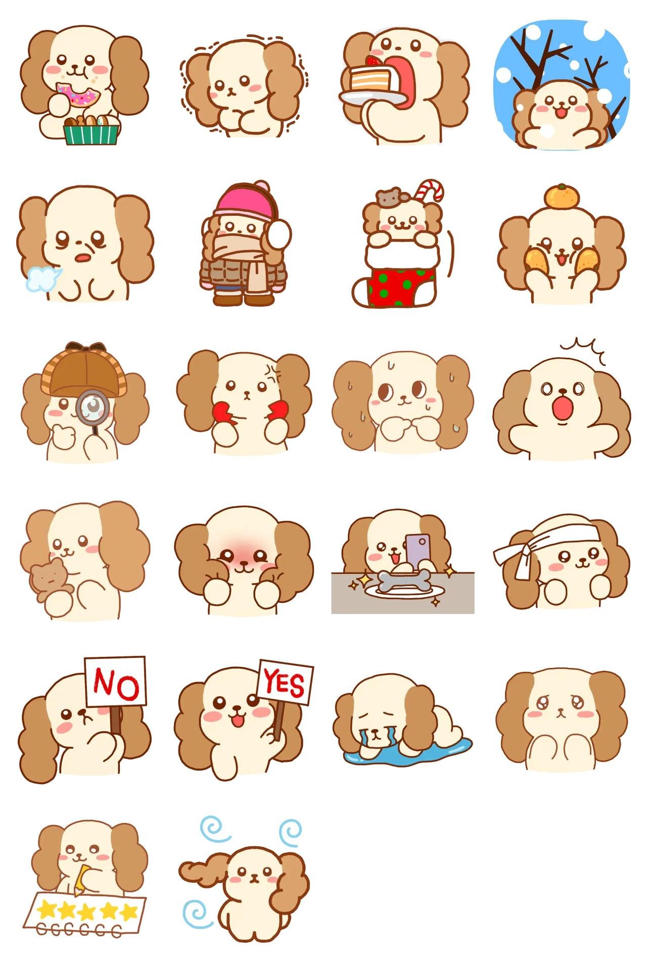 Puppy Coco Animals,Food/Drink,Weather/Nature sticker pack for Whatsapp, Telegram, Signal, and others chatting and message apps