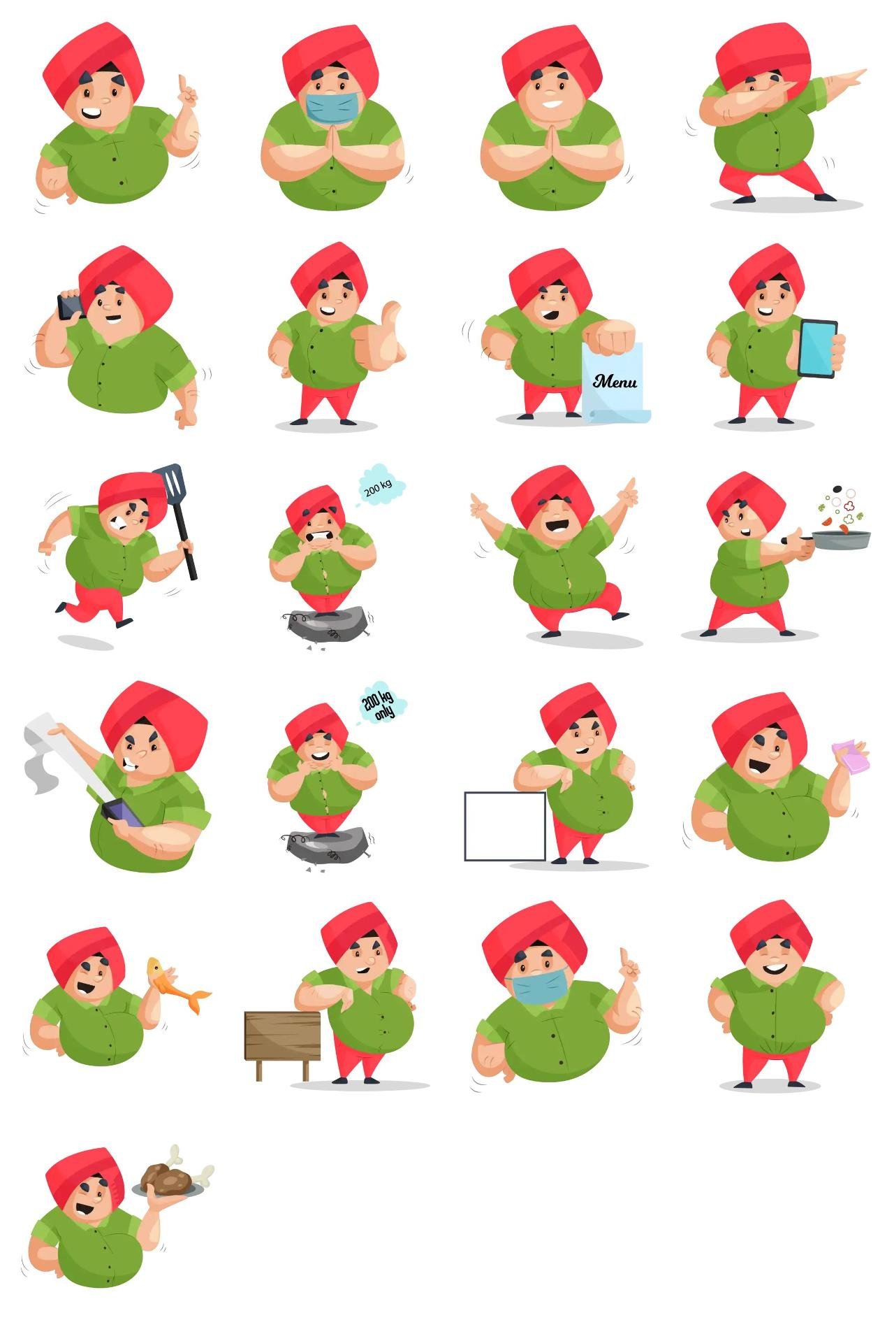 Young Punjabi Man Animation/Cartoon,INDIA,People sticker pack for Whatsapp, Telegram, Signal, and others chatting and message apps