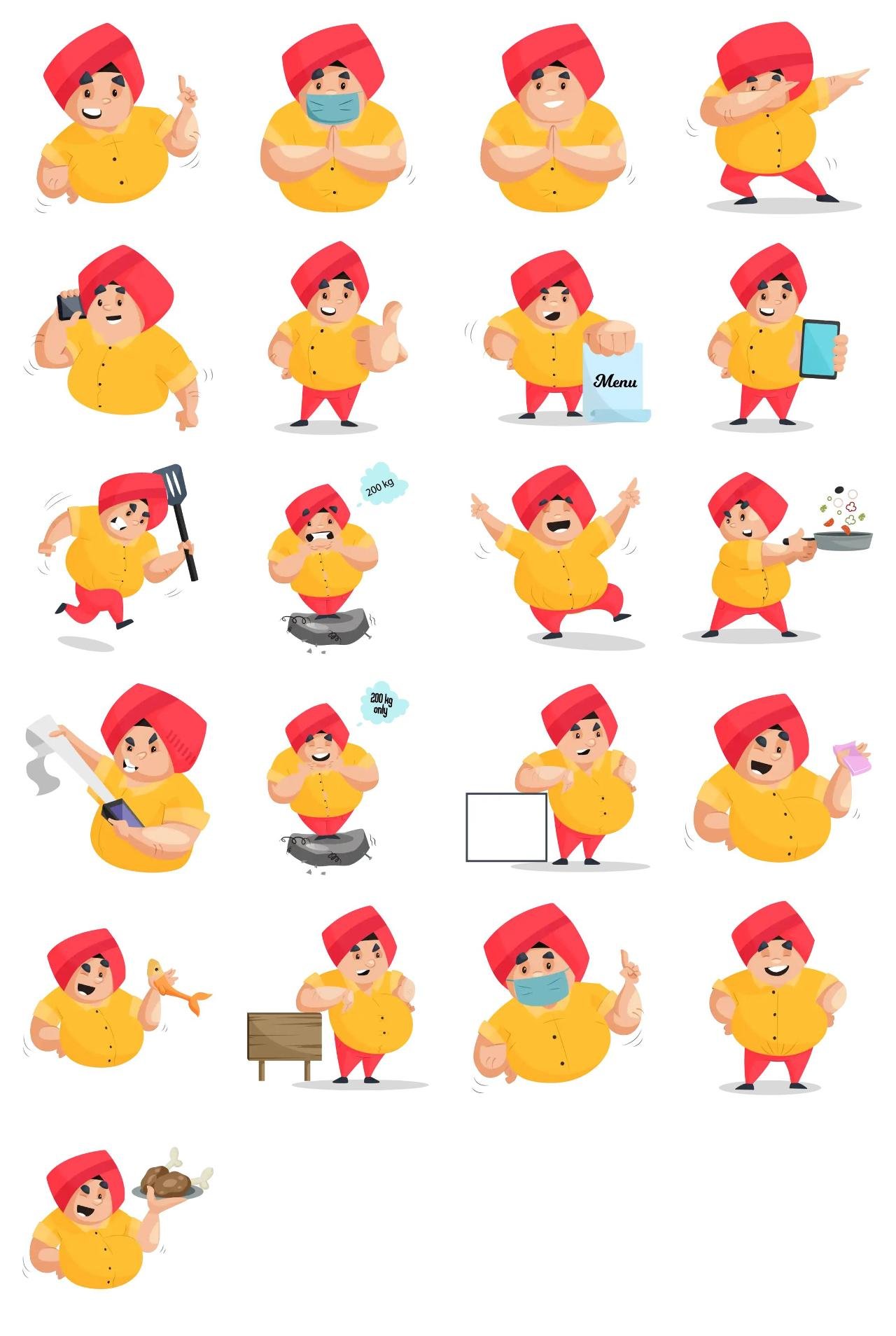 Young Punjabi Man 01 Animation/Cartoon,INDIA,People sticker pack for Whatsapp, Telegram, Signal, and others chatting and message apps