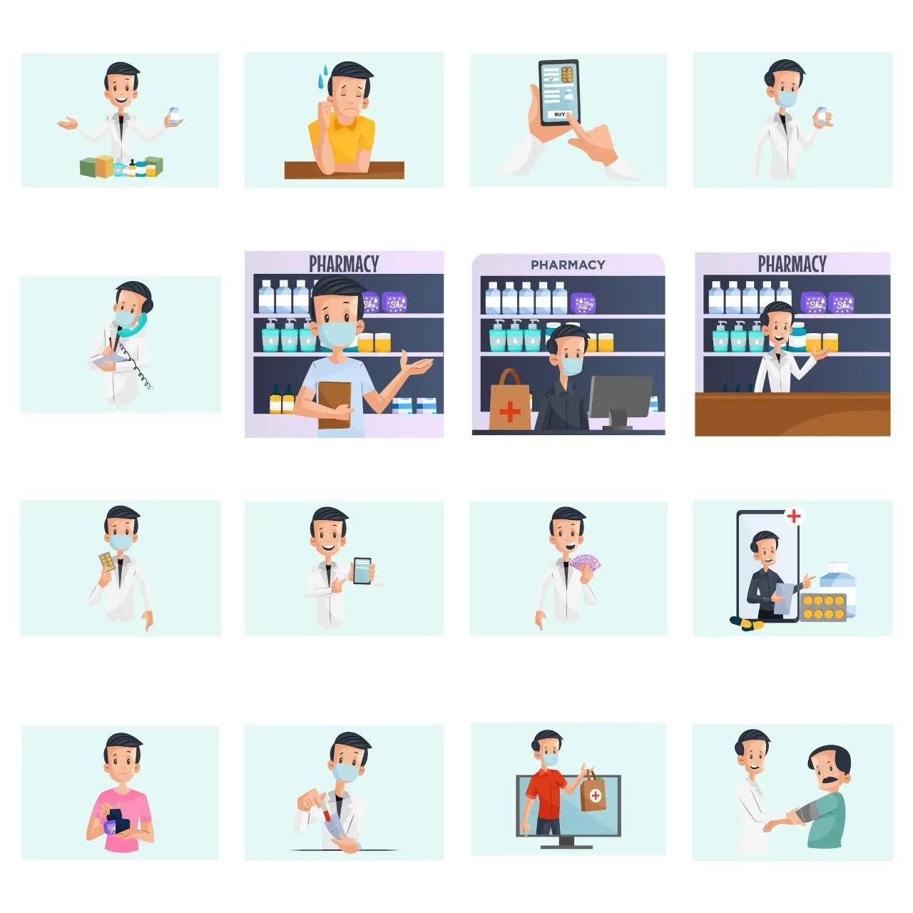 Medical Professional Animation/Cartoon,People,INDIA sticker pack for Whatsapp, Telegram, Signal, and others chatting and message apps