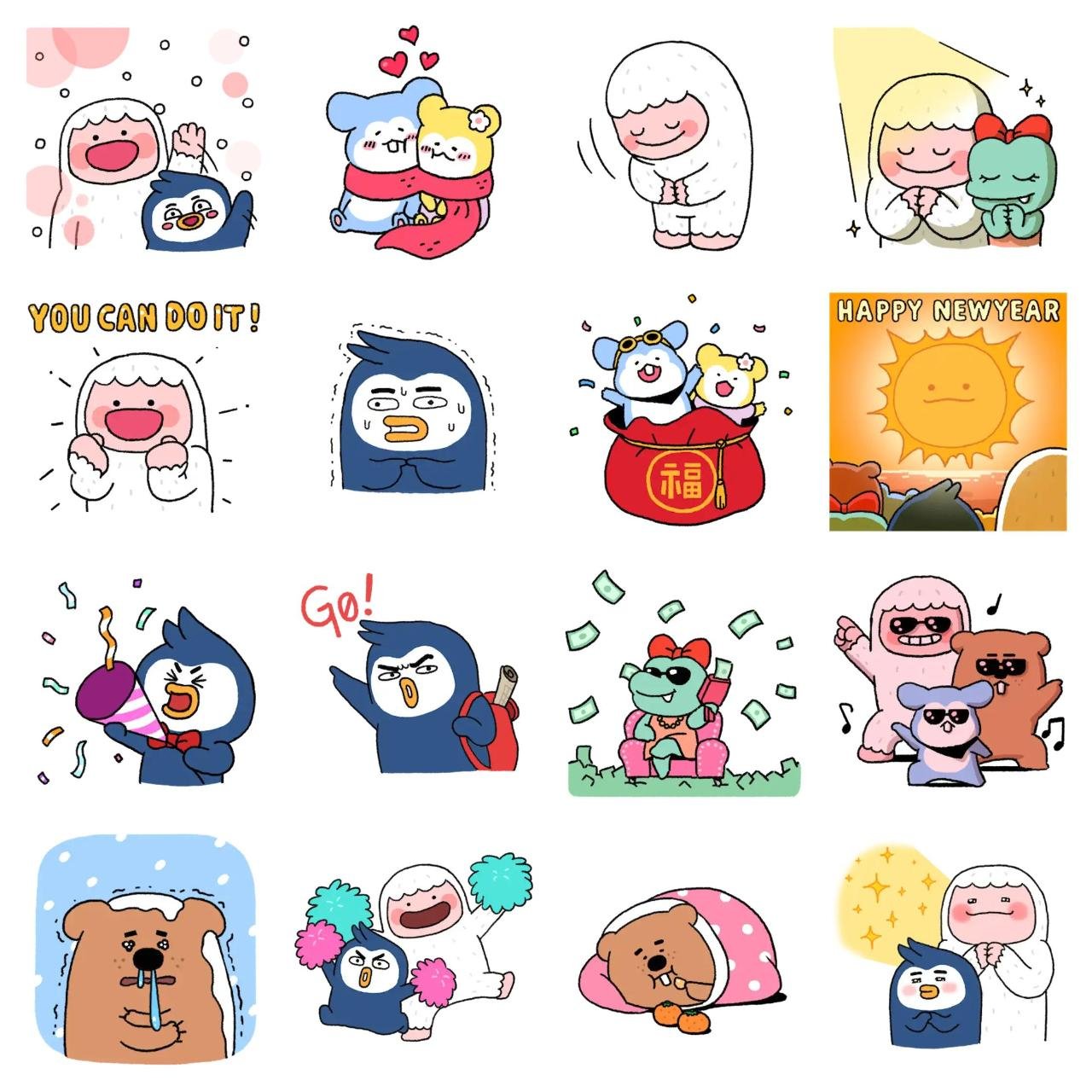 Doongle Friends Start Animation/Cartoon,emotion sticker pack for Whatsapp, Telegram, Signal, and others chatting and message apps