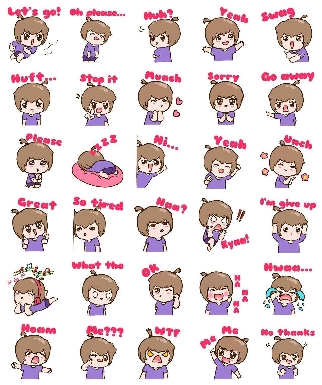 Baby Airin Animation/Cartoon sticker pack for Whatsapp, Telegram, Signal, and others chatting and message apps