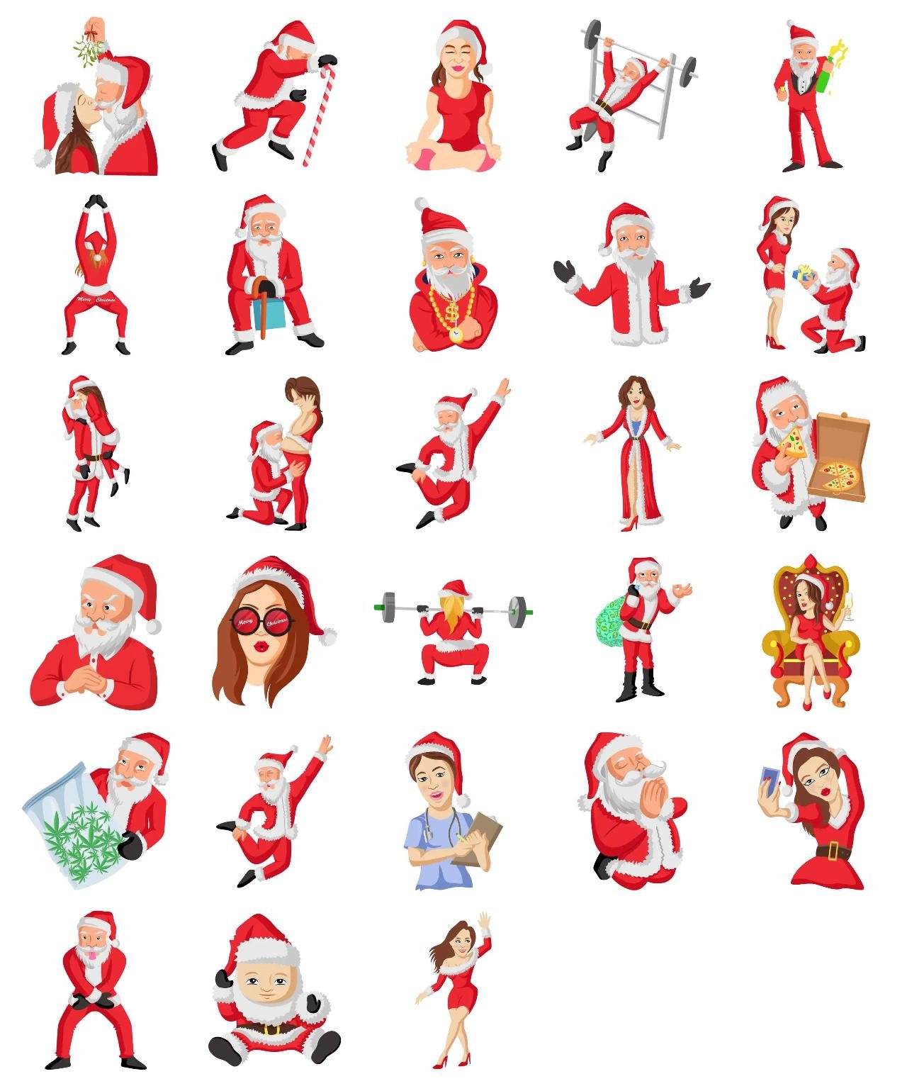 Cute Santa Claus 01 Animation/Cartoon,INDIA,People sticker pack for Whatsapp, Telegram, Signal, and others chatting and message apps