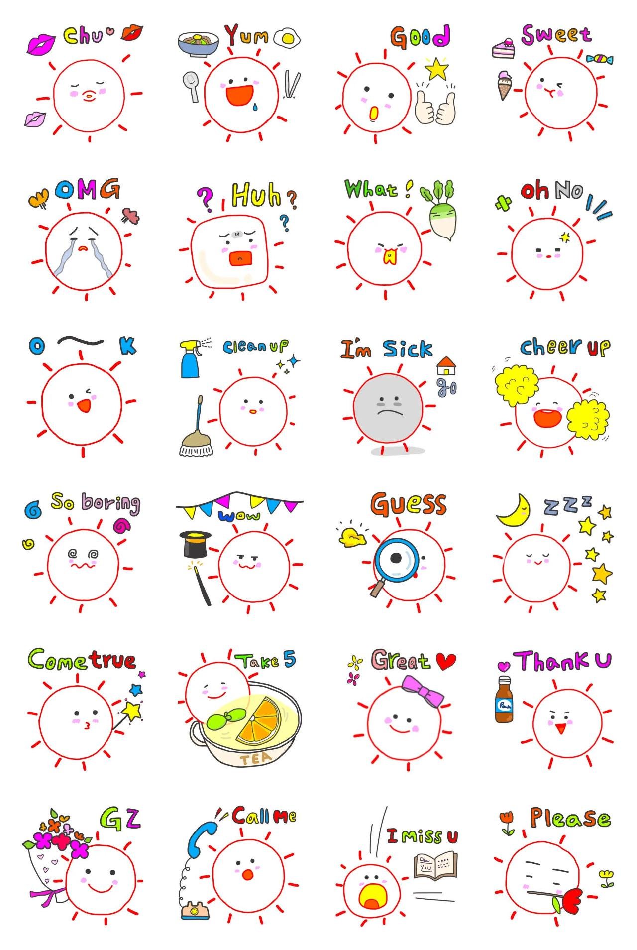 Happy sunny Weather/Nature sticker pack for Whatsapp, Telegram, Signal, and others chatting and message apps