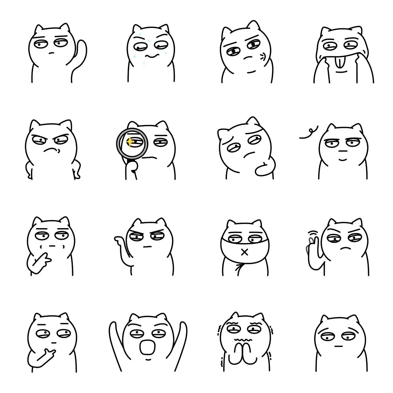 Jack the White Cat 2 Animals sticker pack for Whatsapp, Telegram, Signal, and others chatting and message apps