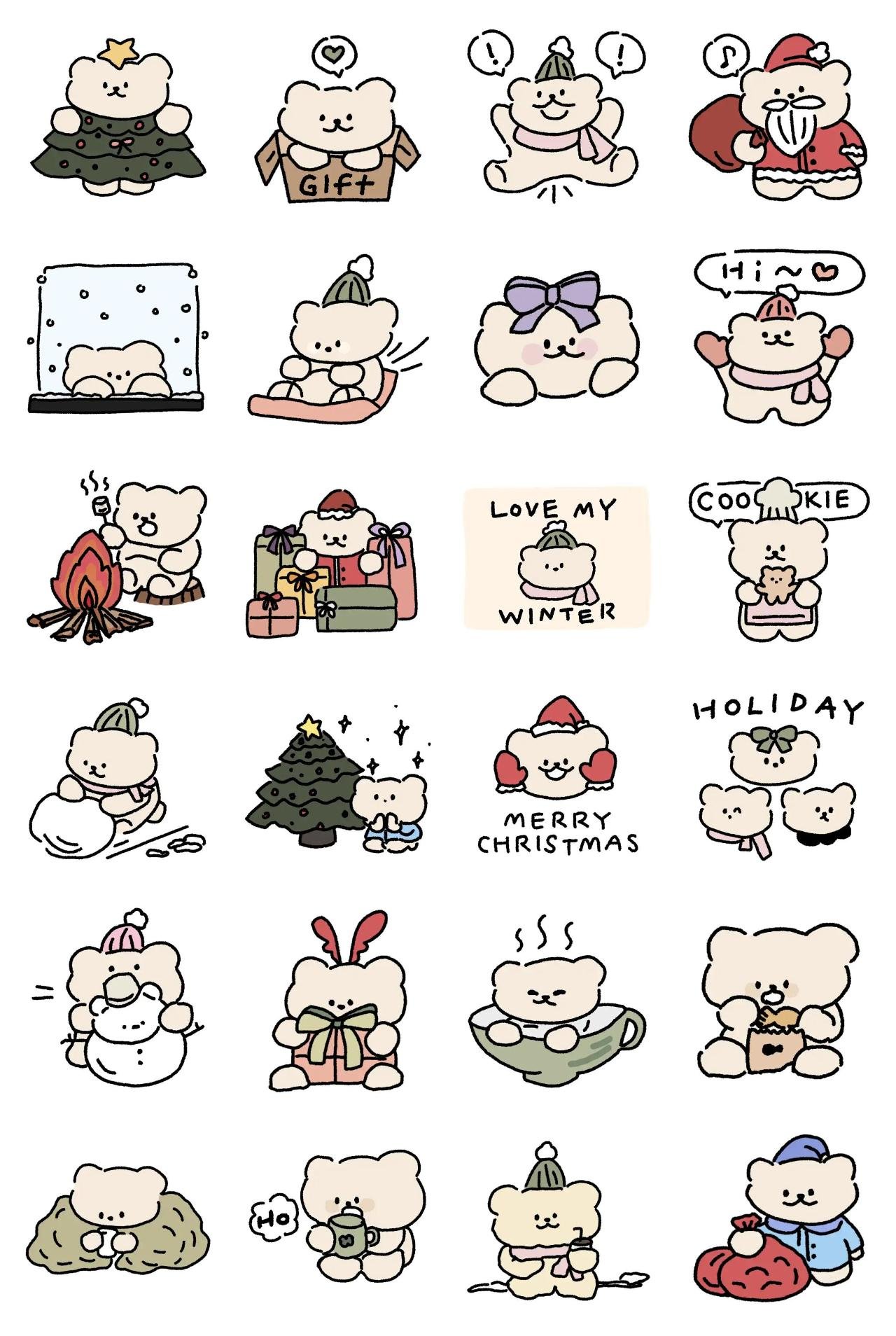 Gommi’s wintering Animals,Weather/Nature sticker pack for Whatsapp, Telegram, Signal, and others chatting and message apps