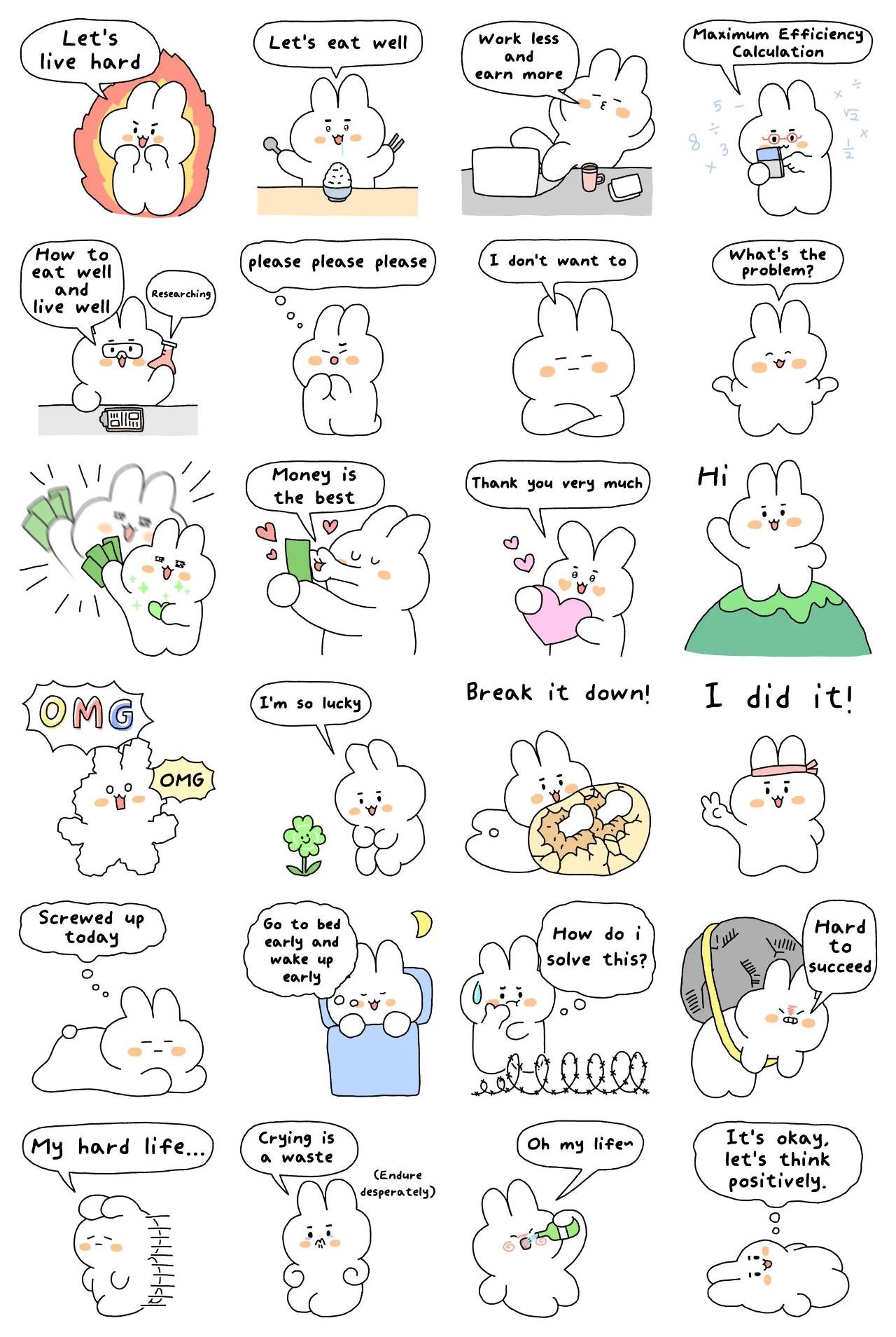 KimToshik's daily life Eng ver Animals sticker pack for Whatsapp, Telegram, Signal, and others chatting and message apps