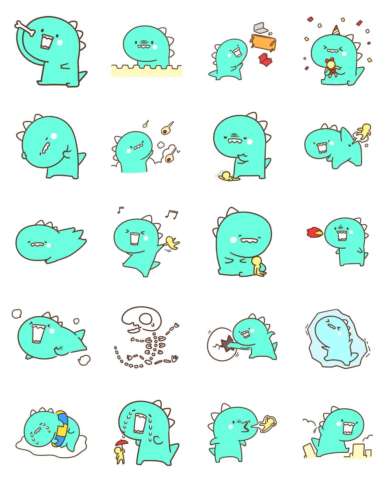 Baby Dinosaur Momongsaurus Animals sticker pack for Whatsapp, Telegram, Signal, and others chatting and message apps