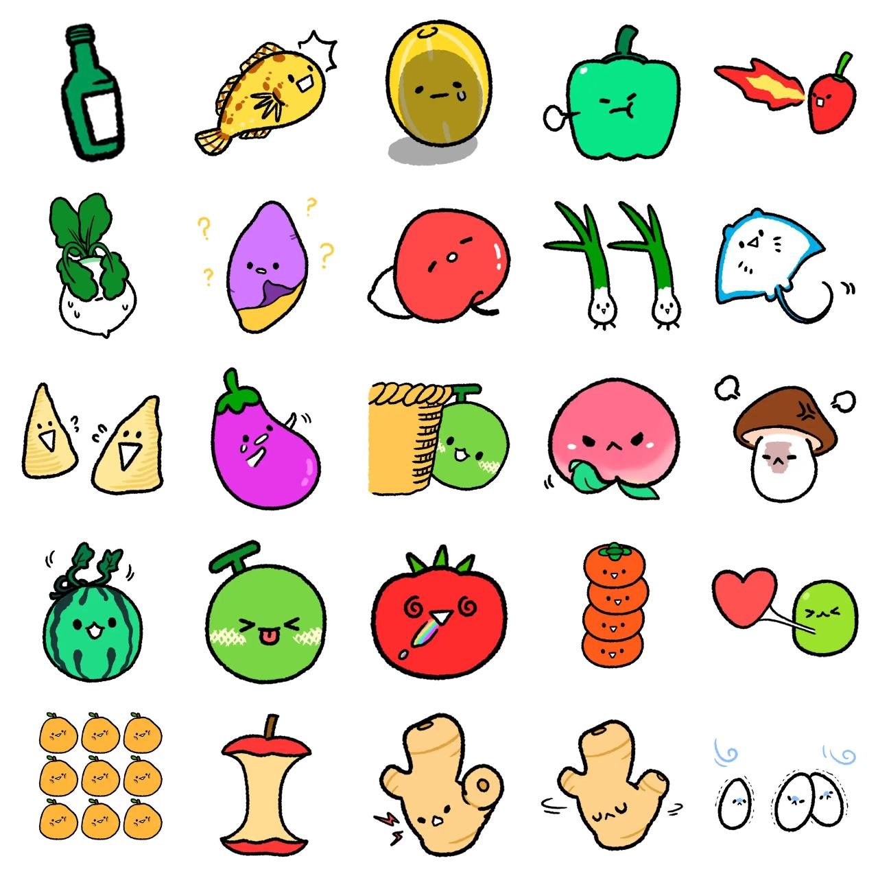 Colorful cute friends Animals,Plants sticker pack for Whatsapp, Telegram, Signal, and others chatting and message apps