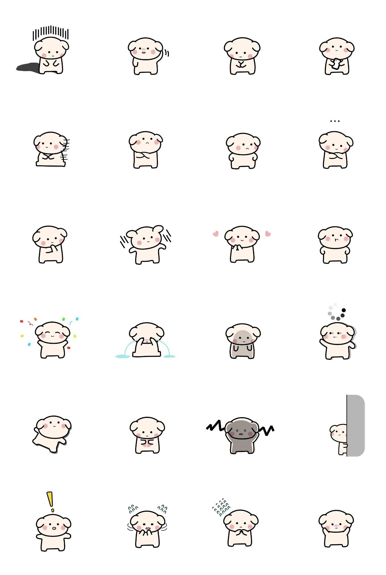 Timid Puppy Animals sticker pack for Whatsapp, Telegram, Signal, and others chatting and message apps