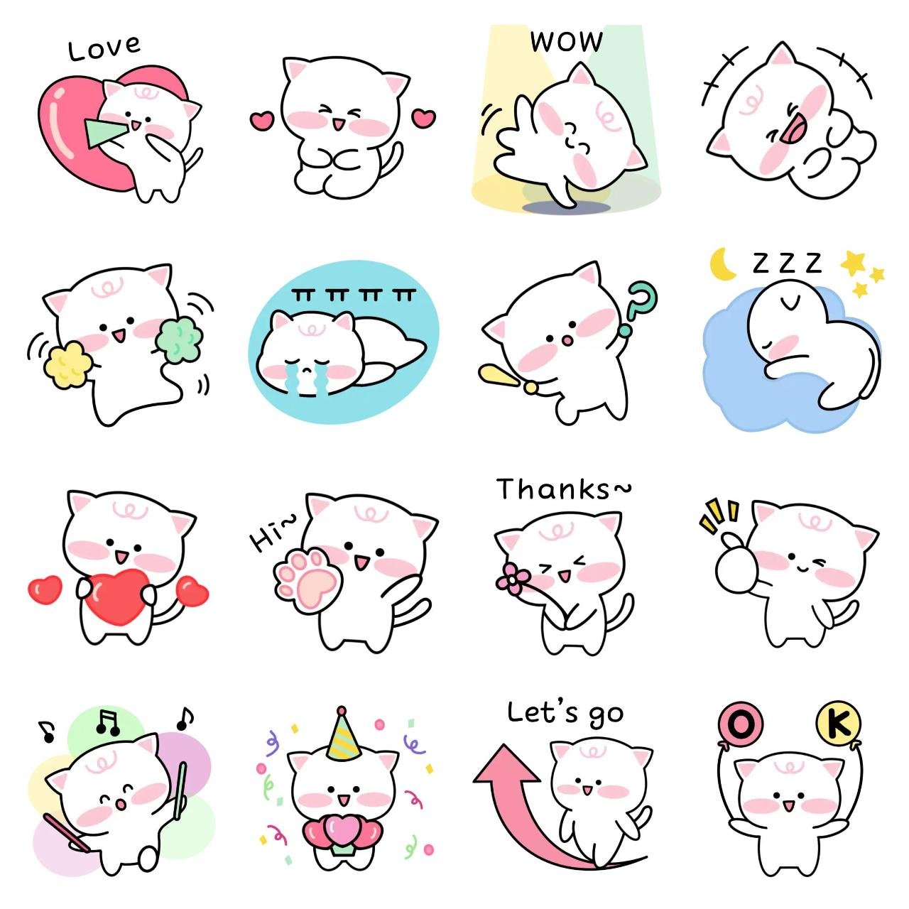 Lovely Cat Irang Animals,Birthday,Etc sticker pack for Whatsapp, Telegram, Signal, and others chatting and message apps