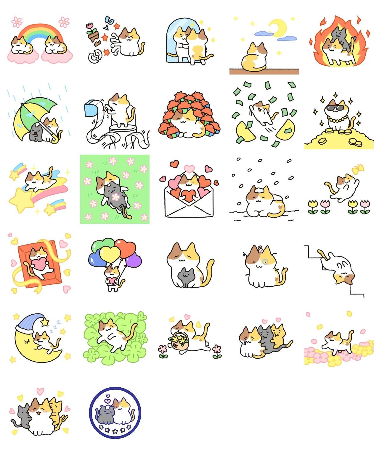 Lucky cat Animals,Etc sticker pack for Whatsapp, Telegram, Signal, and others chatting and message apps