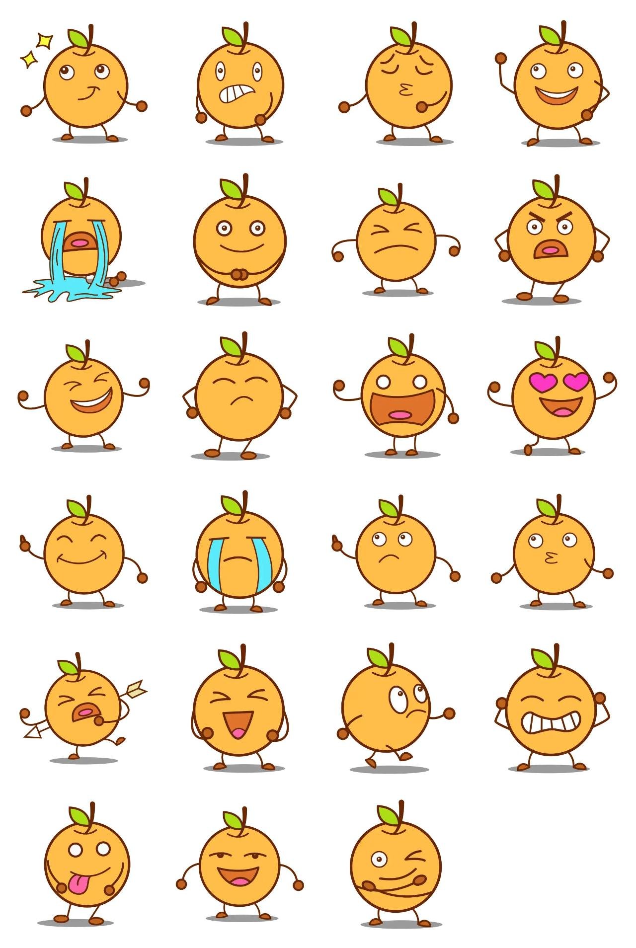 Cute Orange Animation/Cartoon,Food/Drink,INDIA sticker pack for Whatsapp, Telegram, Signal, and others chatting and message apps