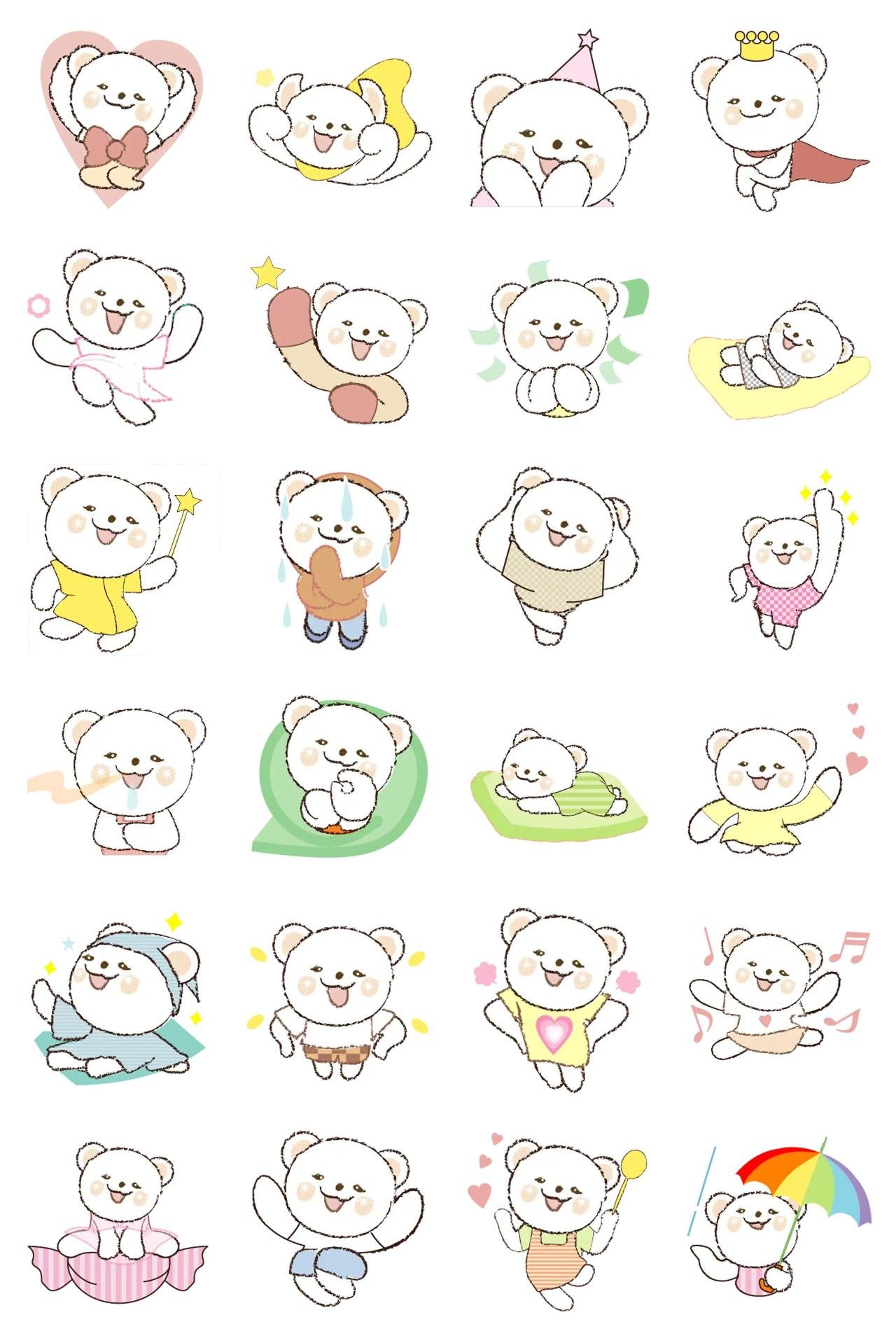 Smiling Bear Animation/Cartoon,Animals,Food/Drink,Gag,Etc,Vacation,Romance,Culture,FAMILY,People,Celebrity sticker pack for Whatsapp, Telegram, Signal, and others chatting and message apps