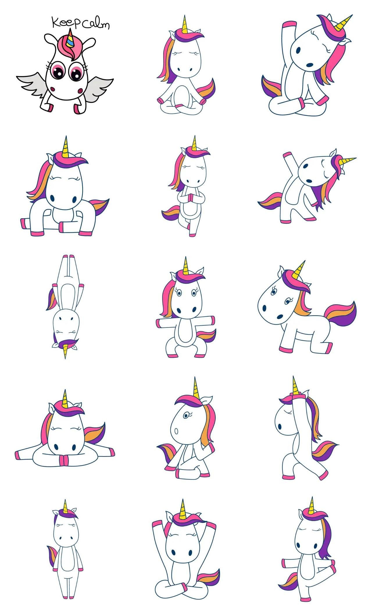 Cute Unicorn 01 Animation/Cartoon,Animals,INDIA sticker pack for Whatsapp, Telegram, Signal, and others chatting and message apps