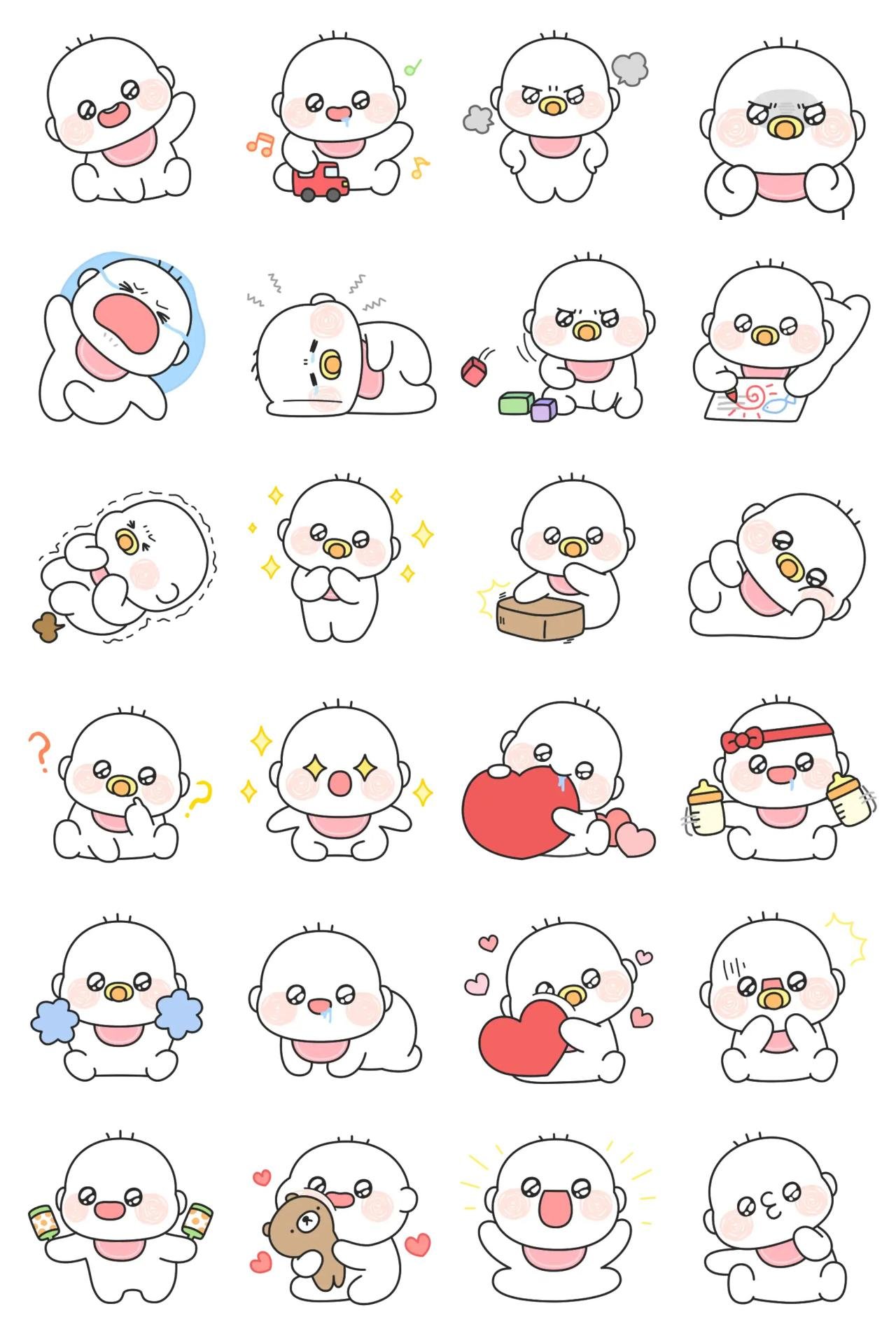 This area's cutie, Bebezzang Animation/Cartoon,Gag,People sticker pack for Whatsapp, Telegram, Signal, and others chatting and message apps