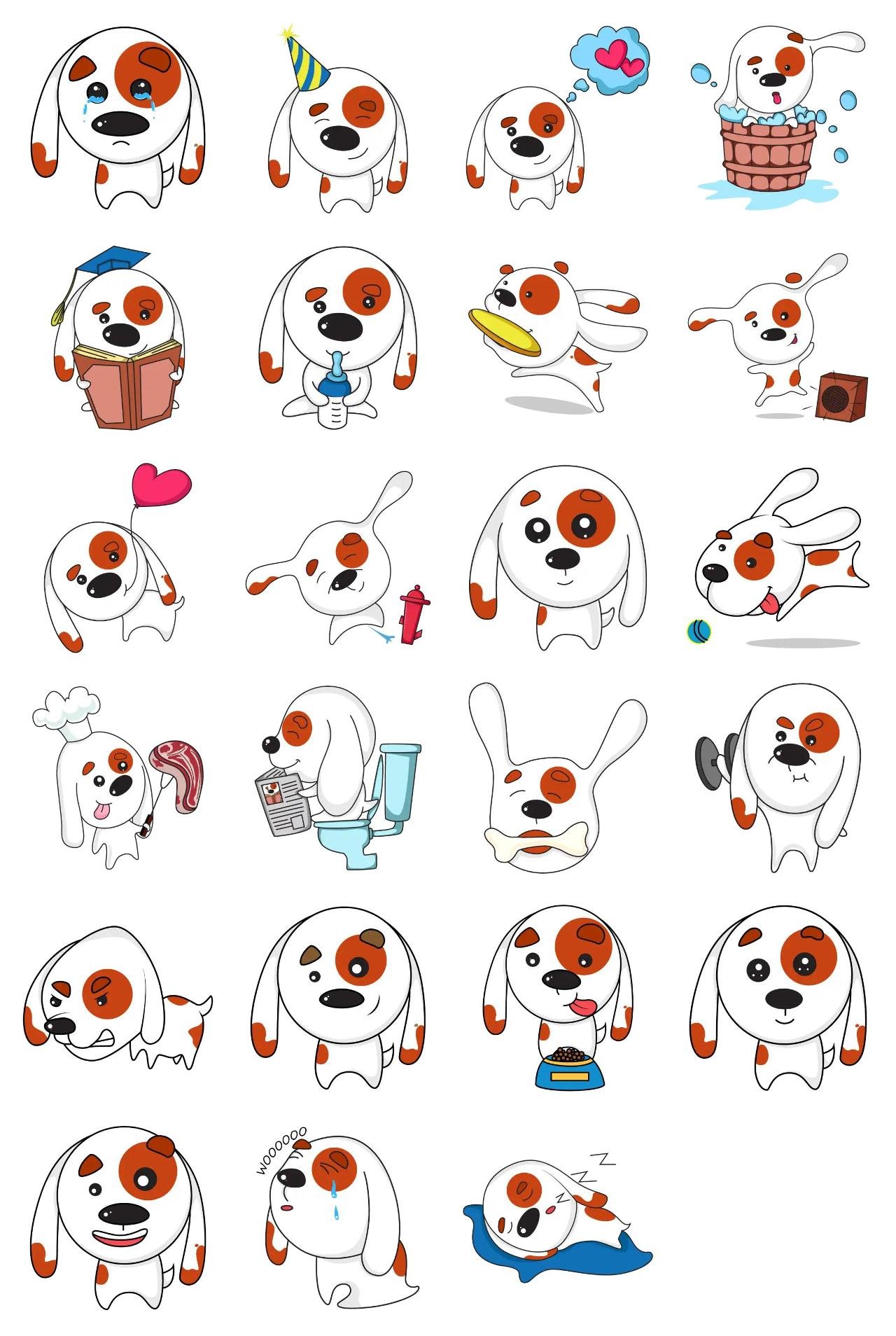 Cute White Dog Animation/Cartoon,Animals,INDIA sticker pack for Whatsapp, Telegram, Signal, and others chatting and message apps