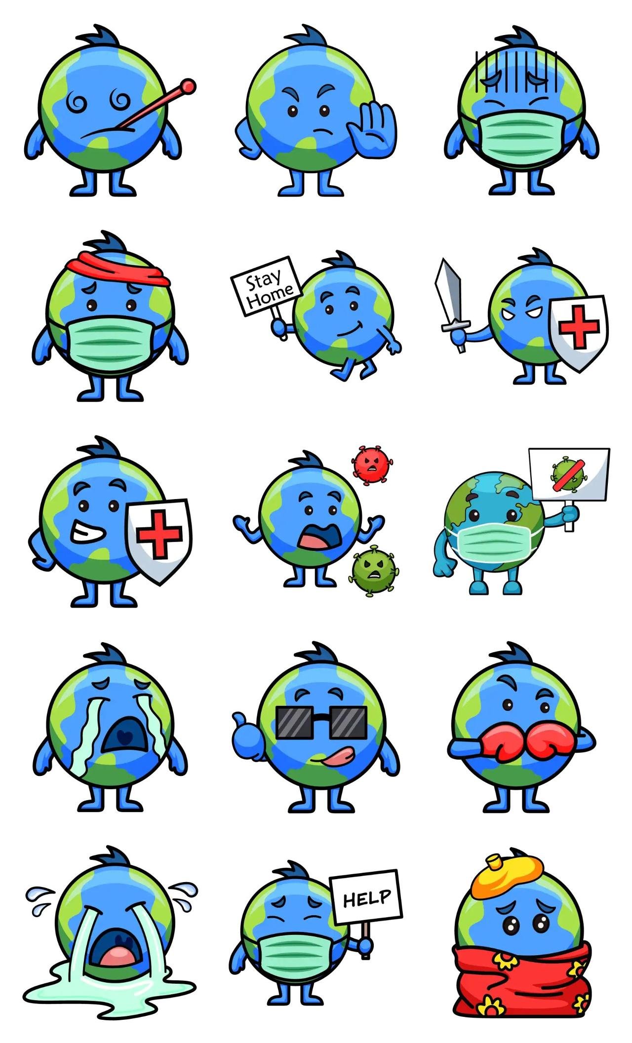 Cute Earth Animation/Cartoon,People,Weather/Nature,INDIA sticker pack for Whatsapp, Telegram, Signal, and others chatting and message apps