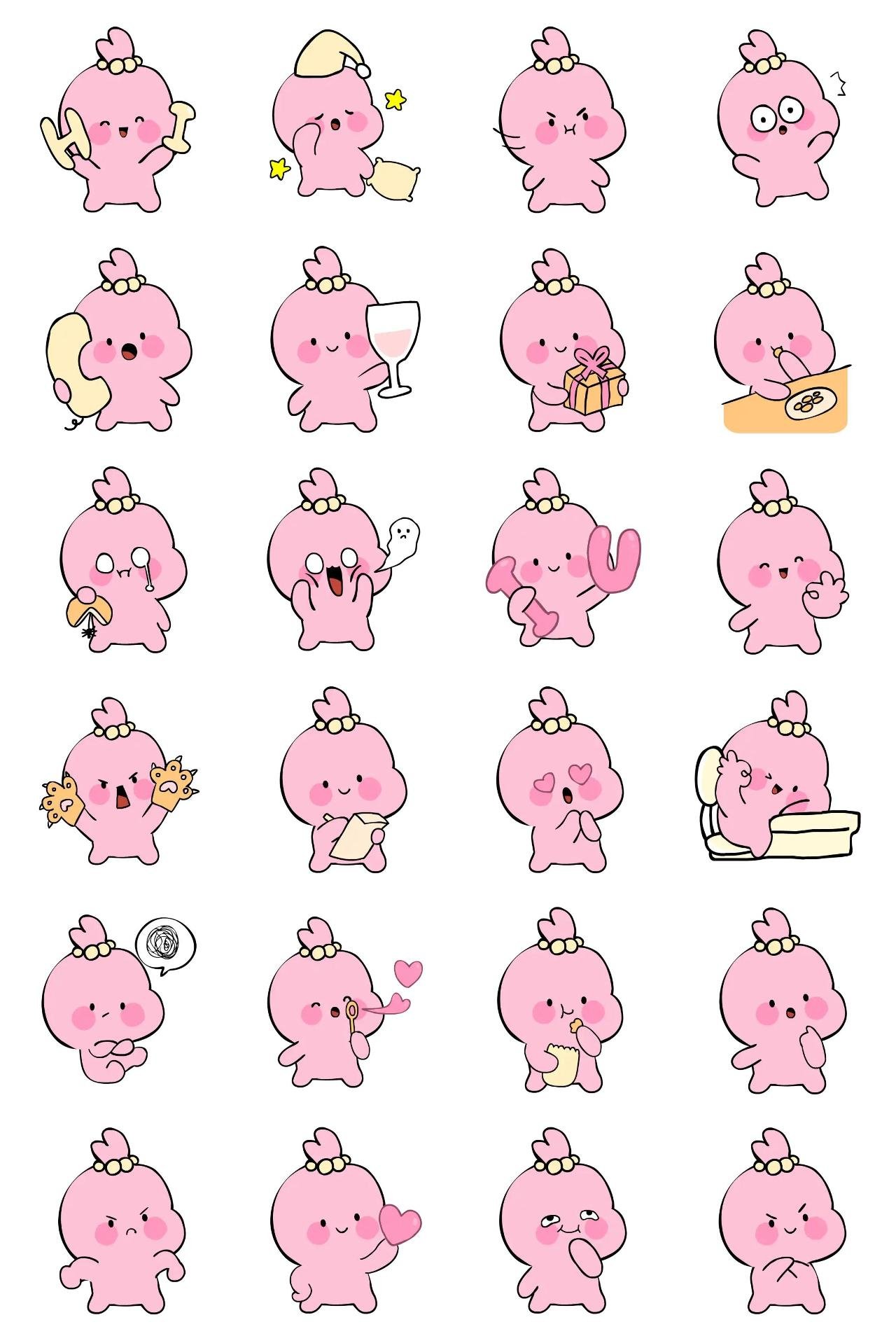 Baby Pinky Animals,Animation/Cartoon,Food/Drink sticker pack for Whatsapp, Telegram, Signal, and others chatting and message apps