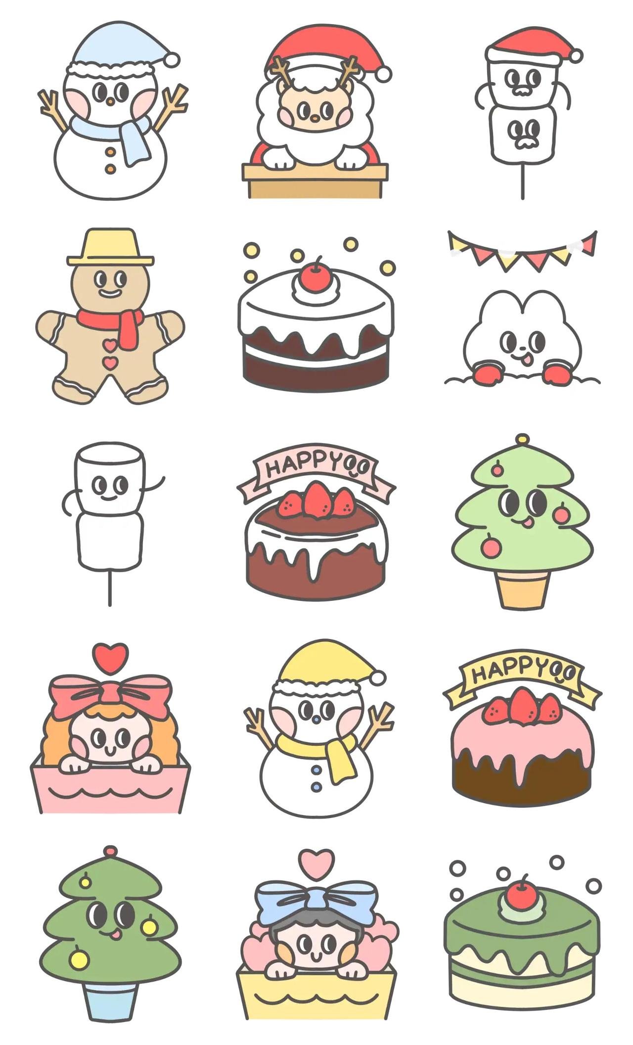 Happy Winter Sticker Pack Etc,Christmas,Animation/Cartoon sticker pack for Whatsapp, Telegram, Signal, and others chatting and message apps