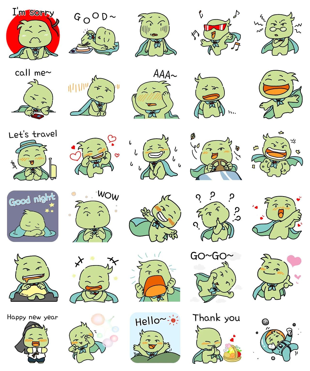 Green Man Plants,Animation/Cartoon sticker pack for Whatsapp, Telegram, Signal, and others chatting and message apps