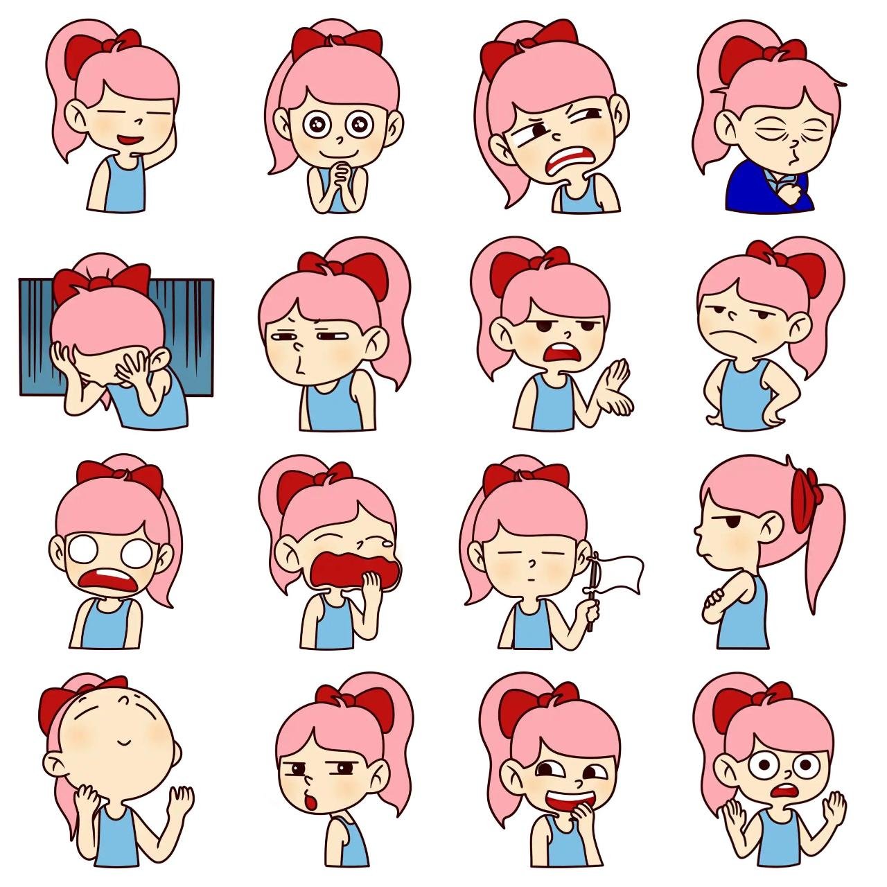 Nina People,Animation/Cartoon sticker pack for Whatsapp, Telegram, Signal, and others chatting and message apps