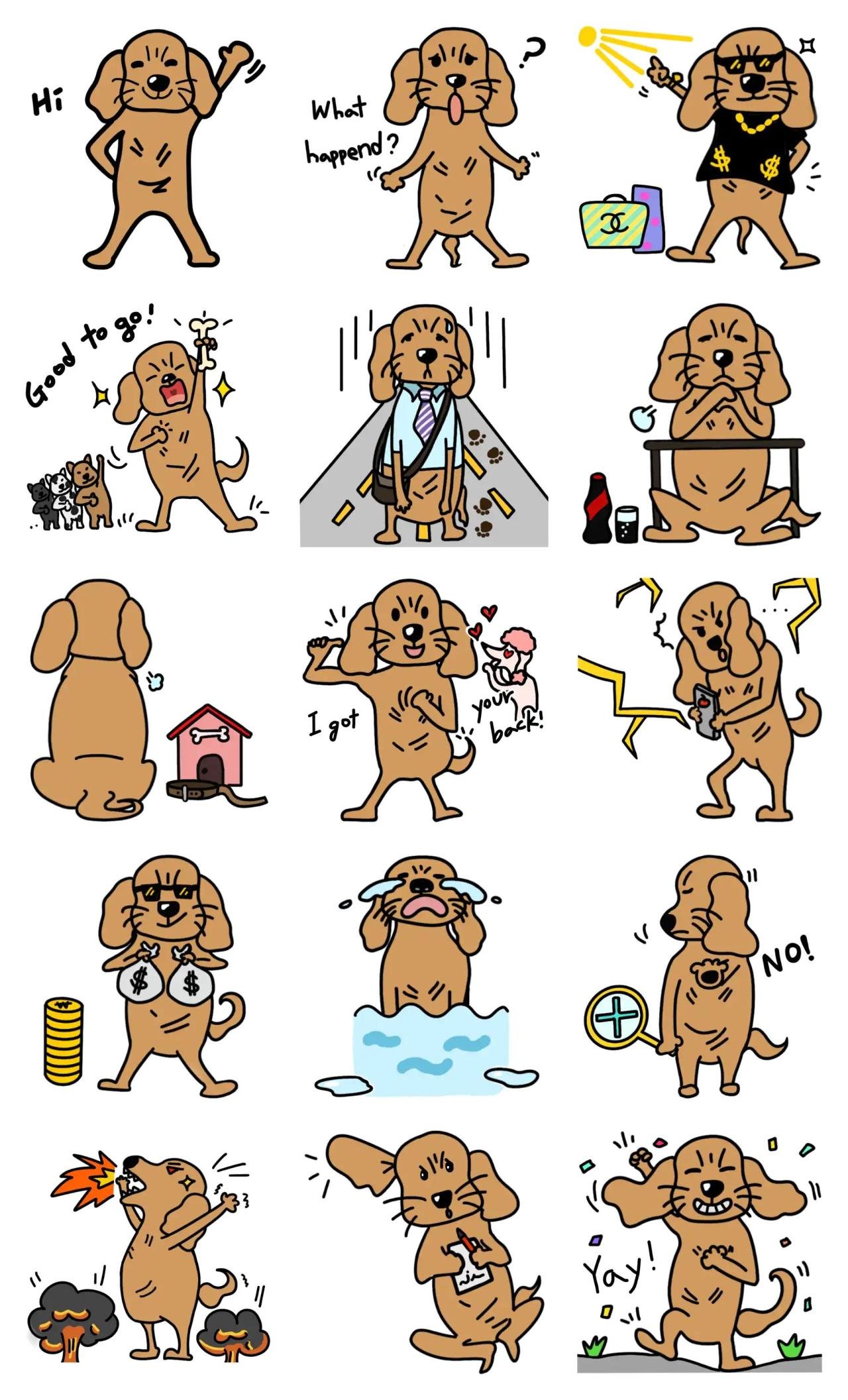 Sensitive Cocker Animals sticker pack for Whatsapp, Telegram, Signal, and others chatting and message apps