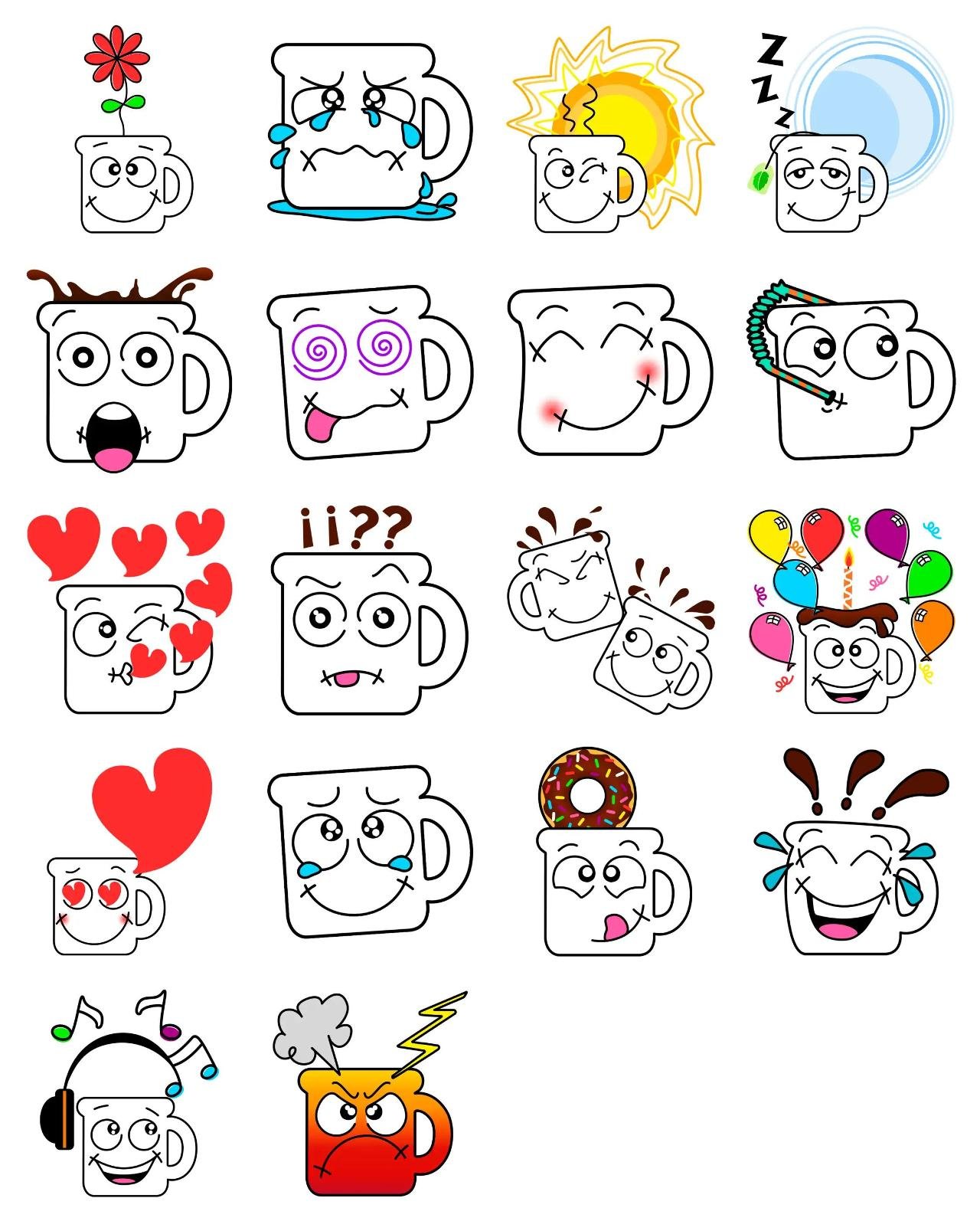 The Mug Food/Drink,Objects,Birthday sticker pack for Whatsapp, Telegram, Signal, and others chatting and message apps