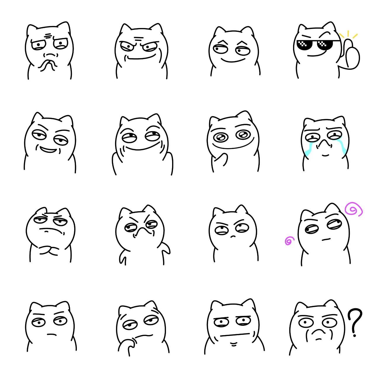 Jack the White Cat Animals sticker pack for Whatsapp, Telegram, Signal, and others chatting and message apps