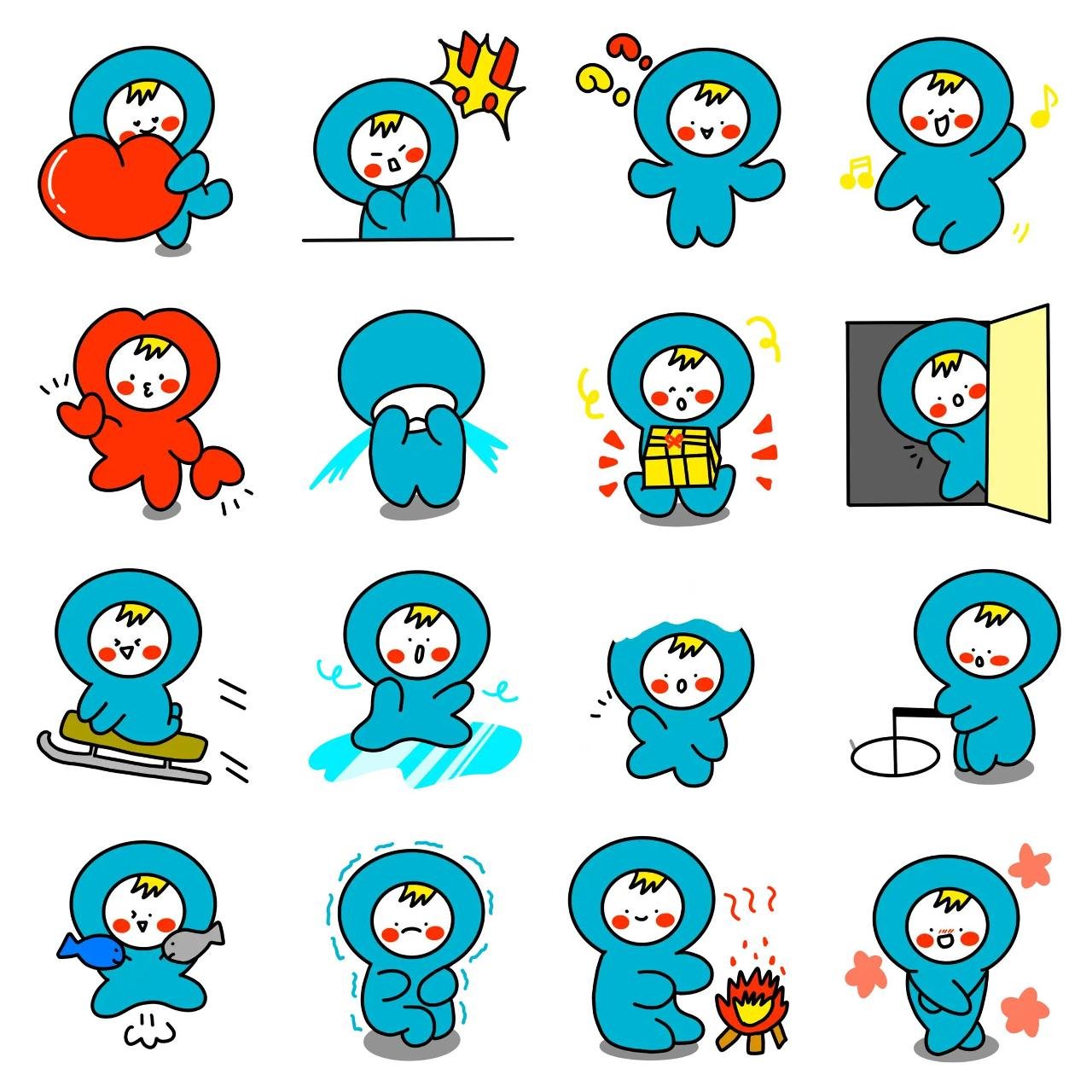 Blue Hoody Boy Culture,Etc sticker pack for Whatsapp, Telegram, Signal, and others chatting and message apps